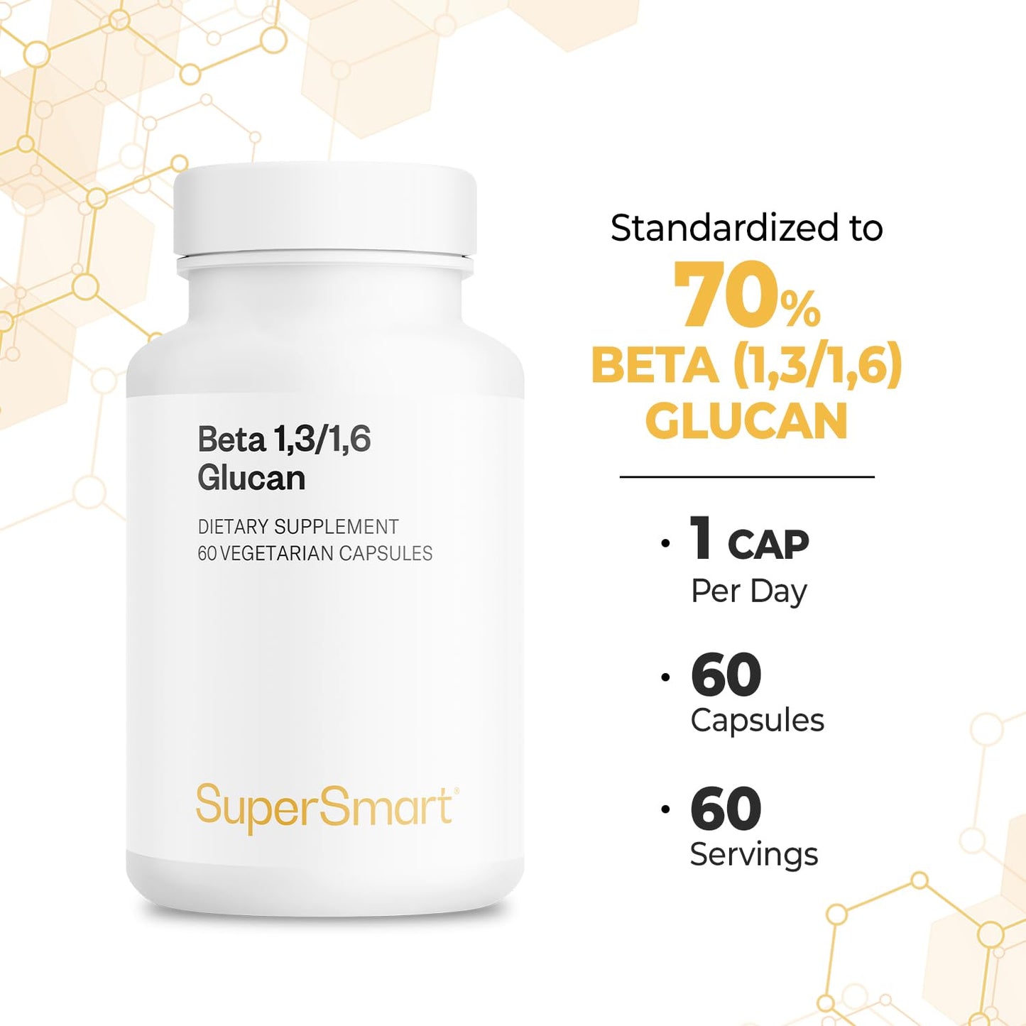 Supersmart Beta Glucan Supplement 250mg Capsule, 60 Vegetarian Capsules