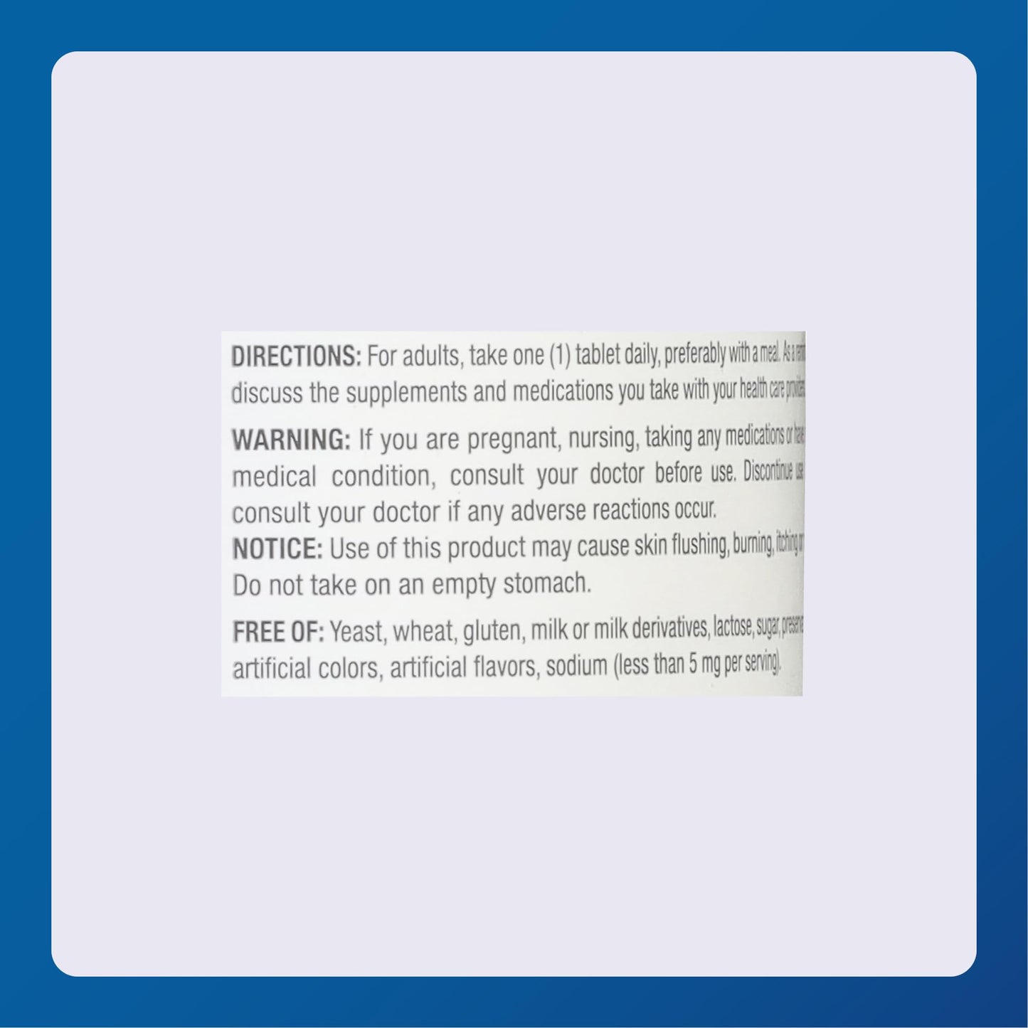 MAJOR Niacin 500mg Tablet, 100 Tablets