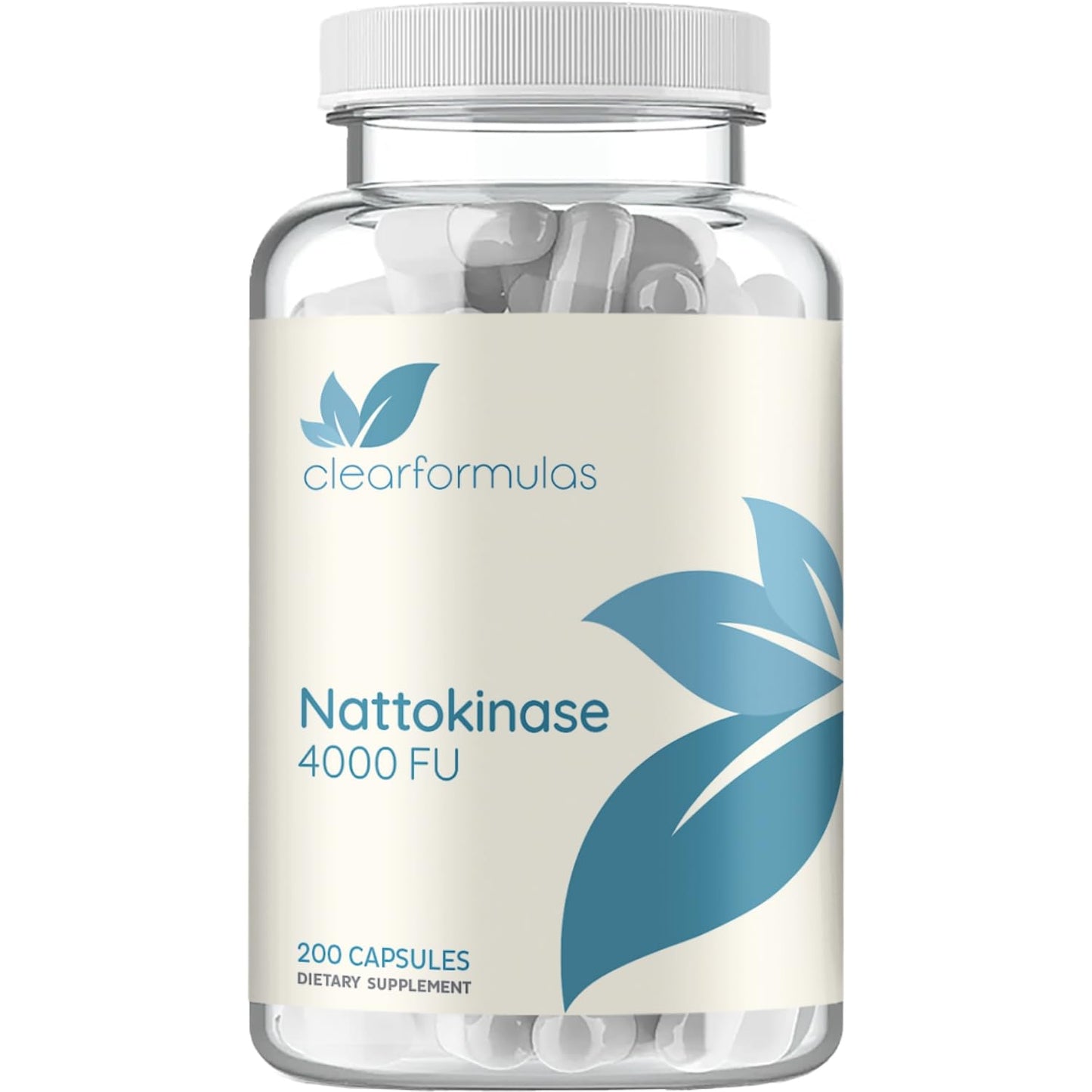 Clear Formulas Nattokinase 4000 FU Enzyme Supplement 200 Capsules
