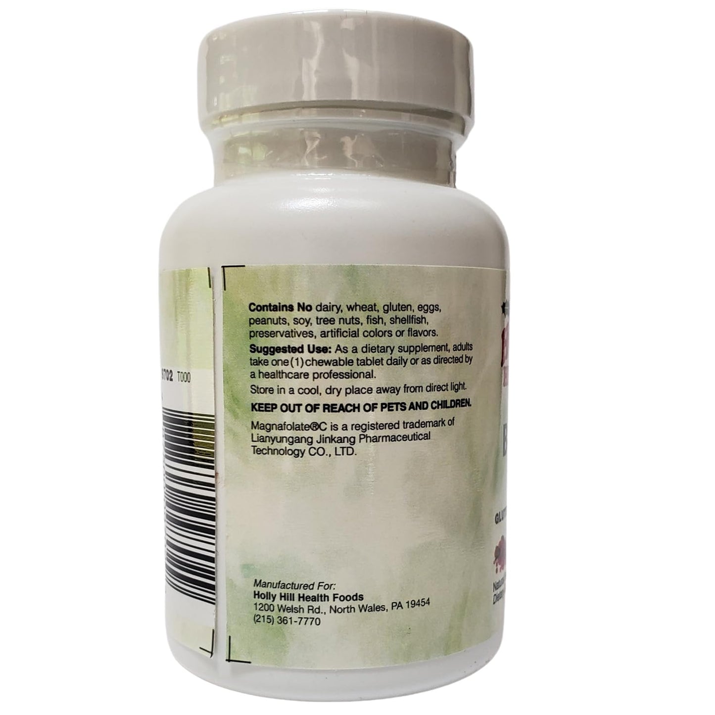 Holly Hill Health Foods Coenzymated B-12, Folate & B-6 Berry Tablet, 60 Tablets