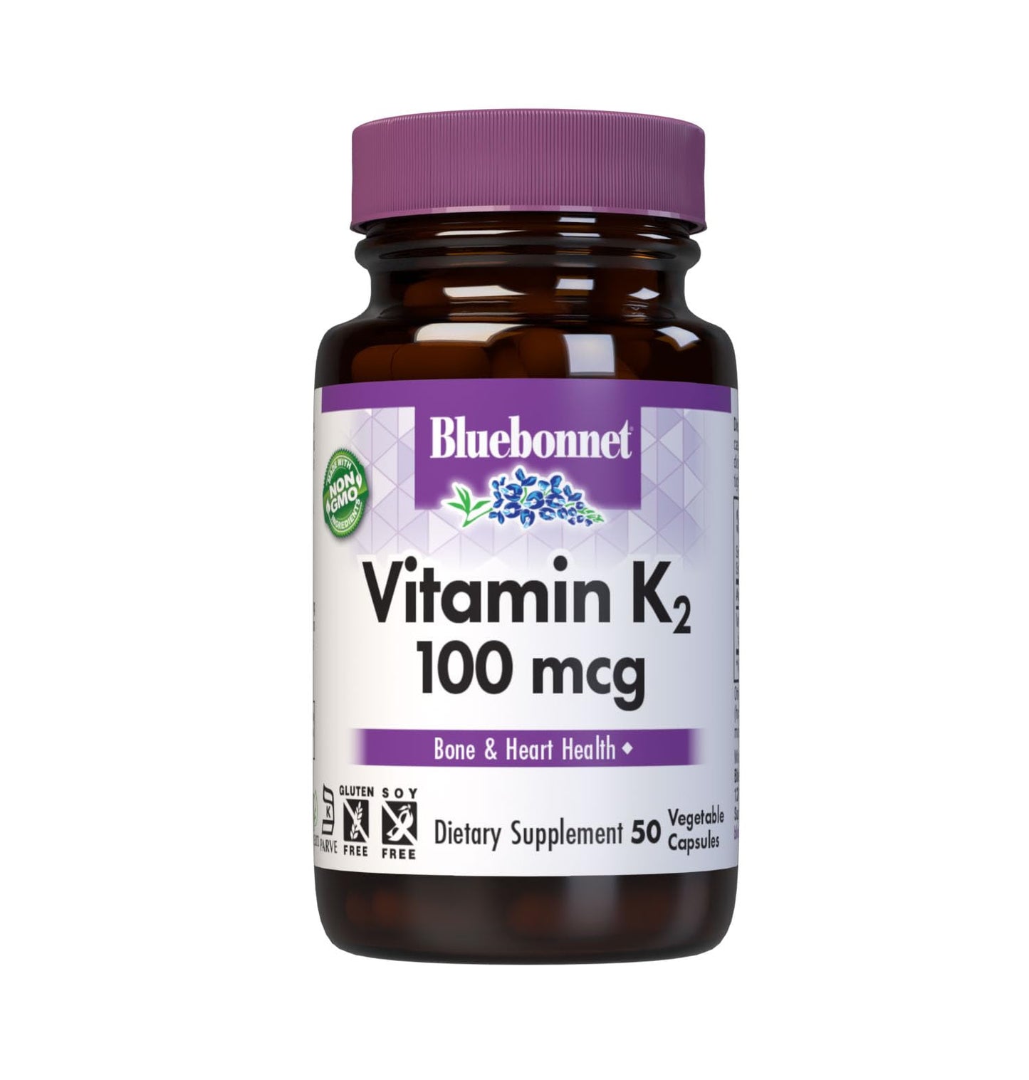BlueBonnet Vitamin K2 (as Menaquinone-7) (from natto extract using Bacillus subtilis) 100 mcg 50 Capsules