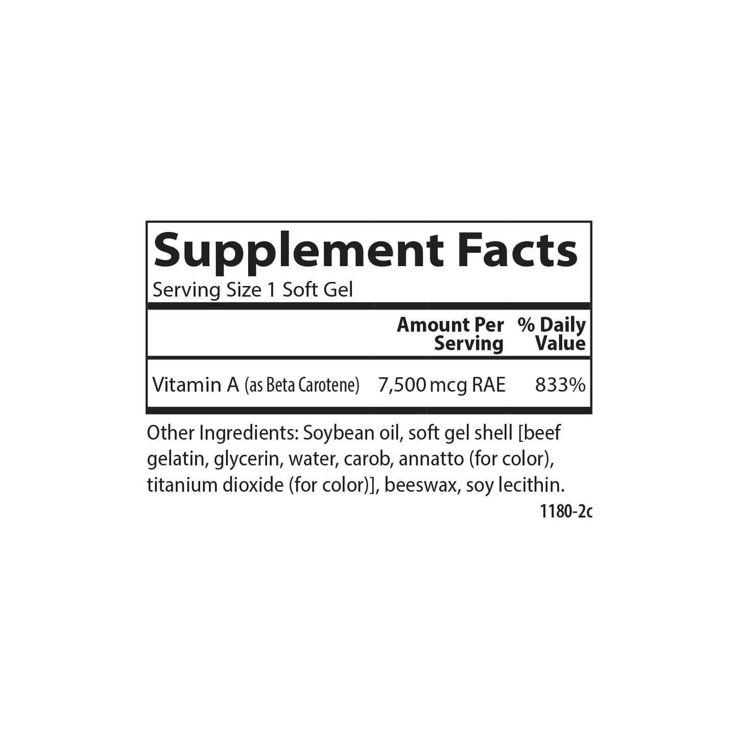 Carlson Super Beta Carotene-25,000 IU (7,500 mcg RAE) Softgel 50