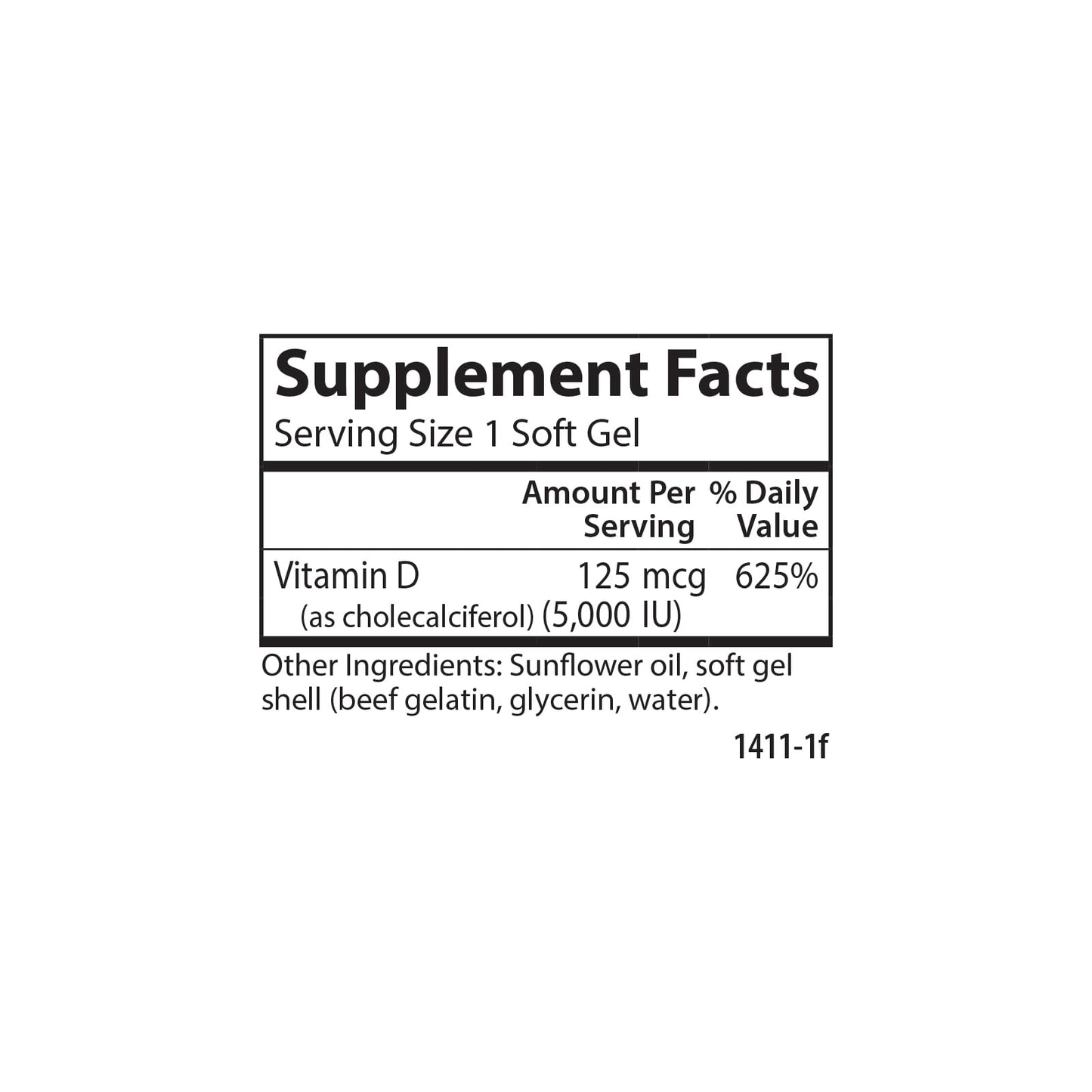 Carlson Vitamin D3 5000 IU (125 mcg) Softgels, 120