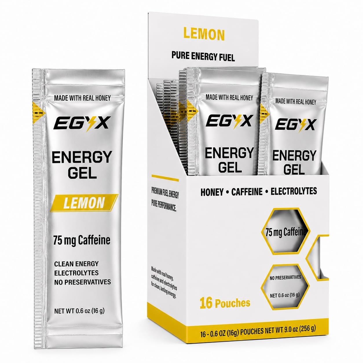 EGYX Honey-Based Energy Gel, 16 Count