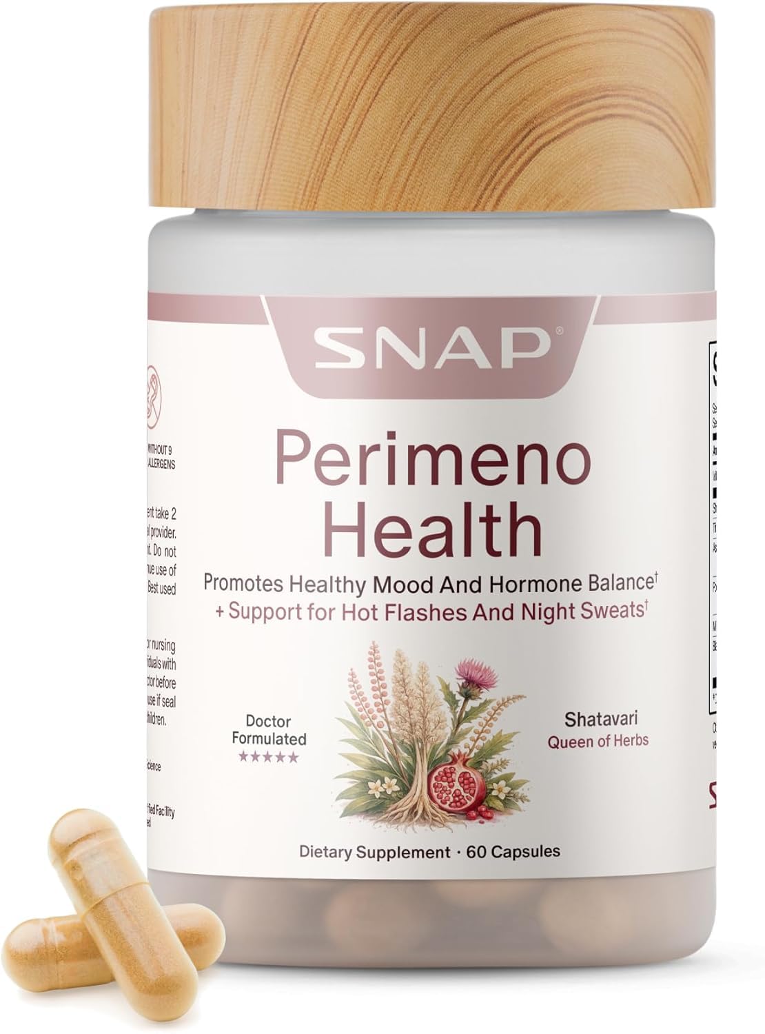 Snap Supplements Perimeno Health Perimenopause Supplements for Women Capsules 60