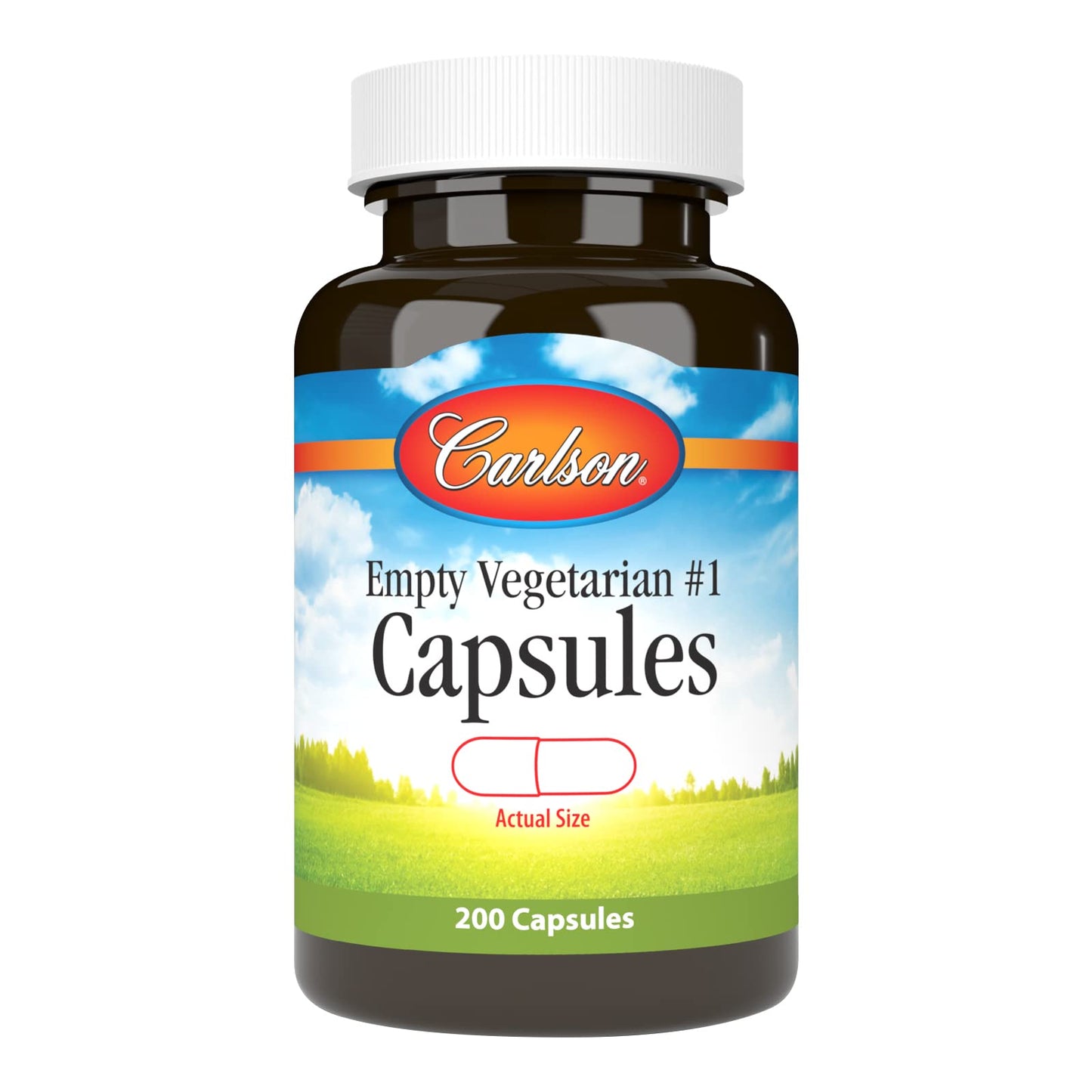 Carlson Empty Vegetarian #1 Medium-Small Capsules, 200 Capsules