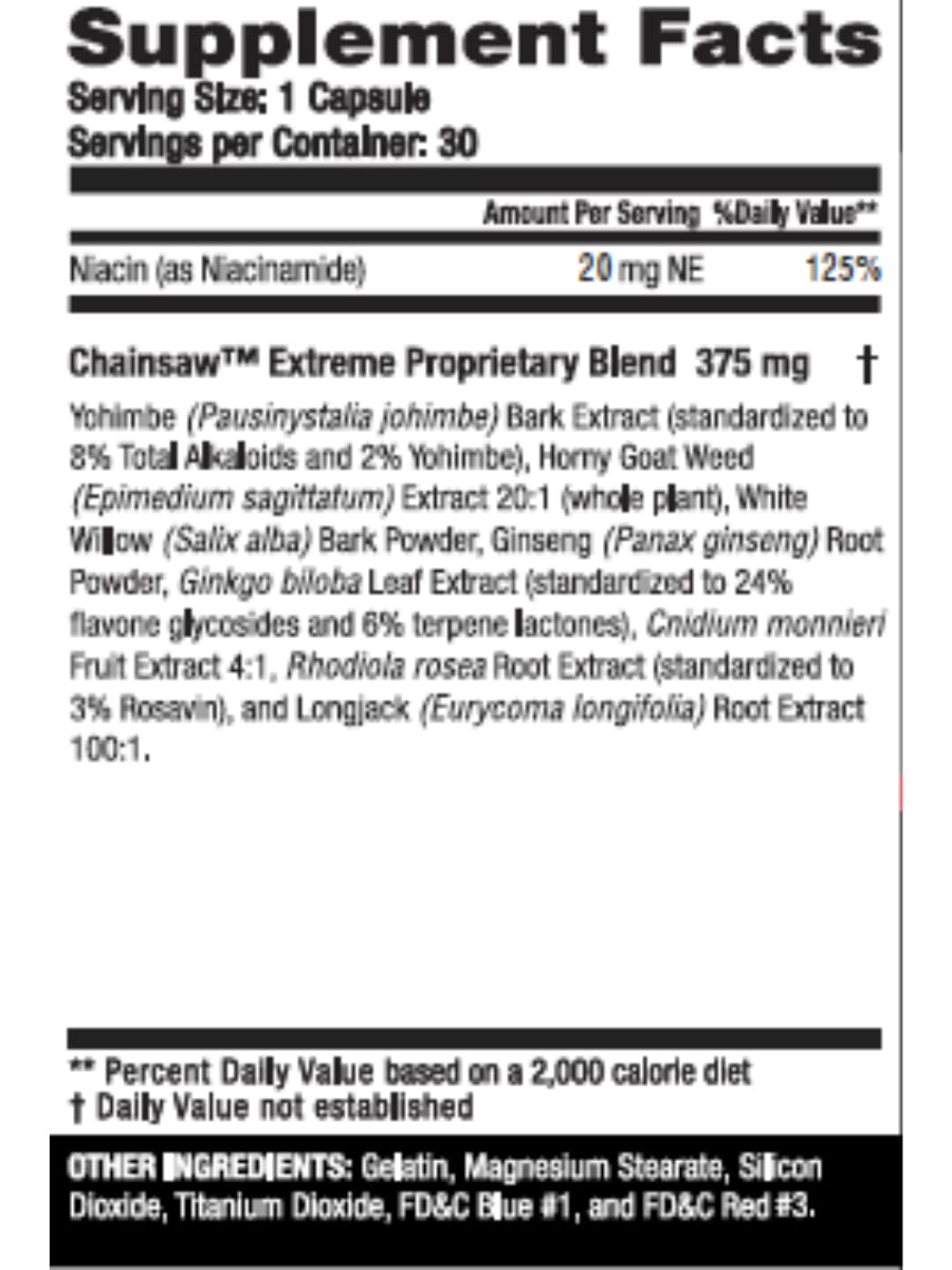 Vigor Labs Chainsaw Capsules, 30 Count