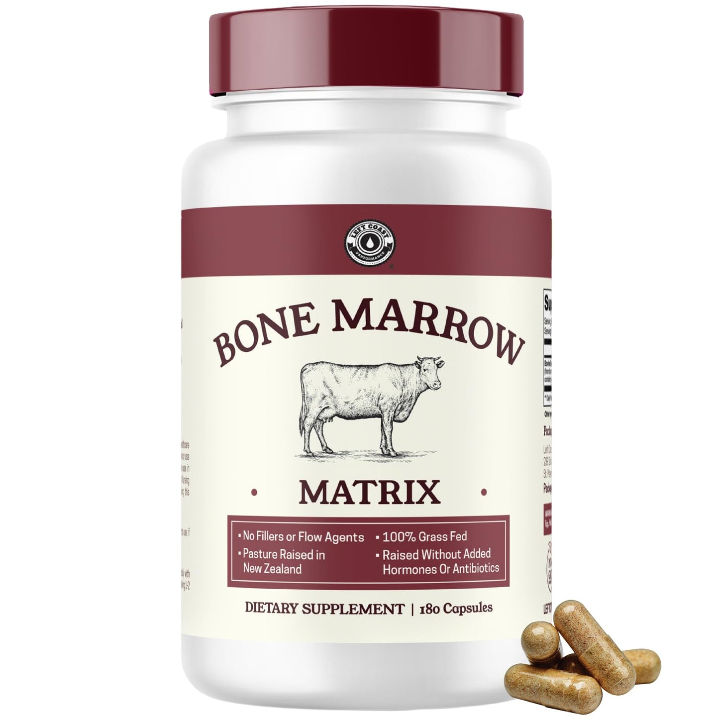 Left Coast Performance Bovine Bone Marrow Supplement Capsules 180