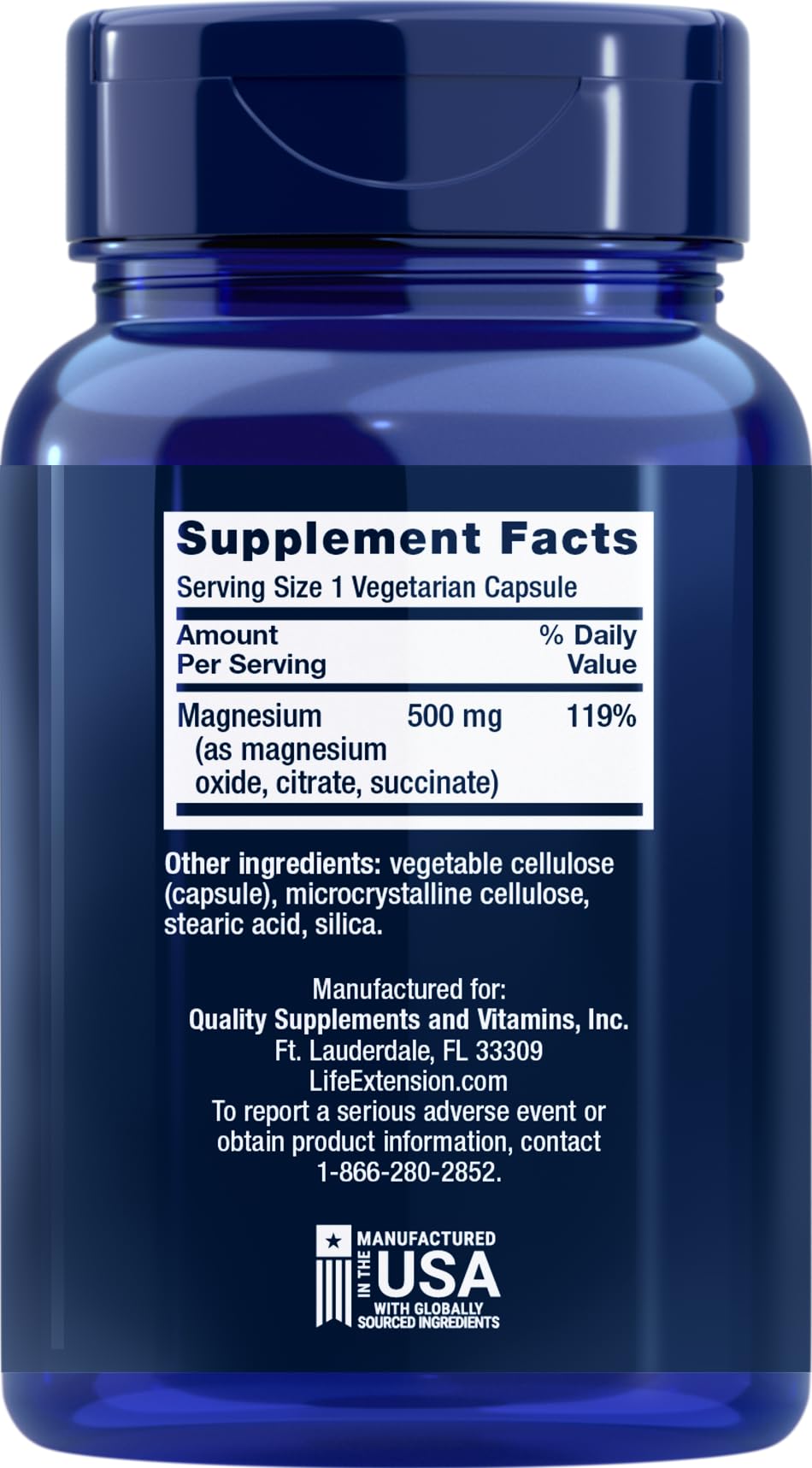 Life Extension Magnesium 500 mg Capsules 300 Capsules