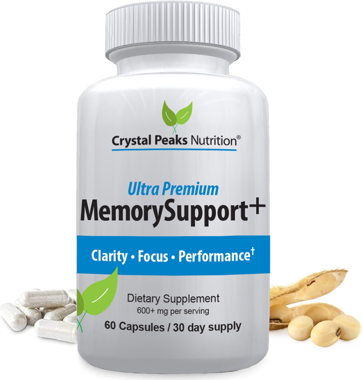 Crystal Peaks Nutrition Memory Boost Brain Support Nootropic Capsule, 60 Count