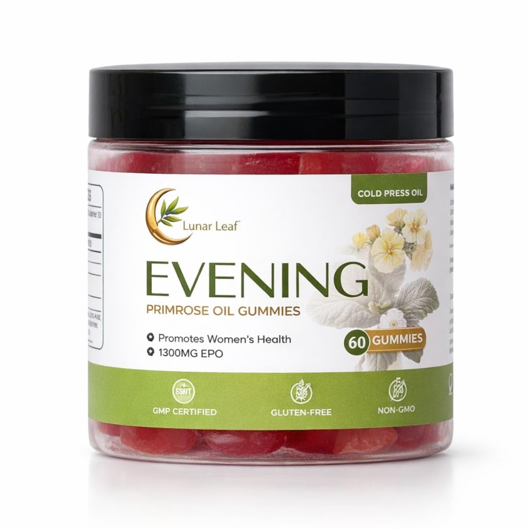Lunar Leaf Evening Primrose Oil Gummies 1300mg for Women, 60 Gummies