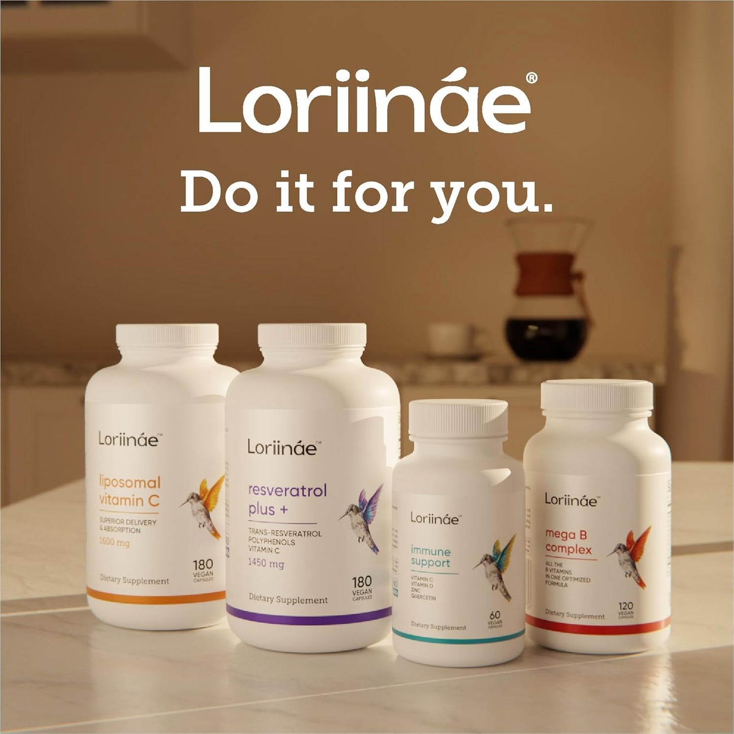 Loriináe Mega B Complex with B12, Folate & Myo-Inositol 120 Capsules