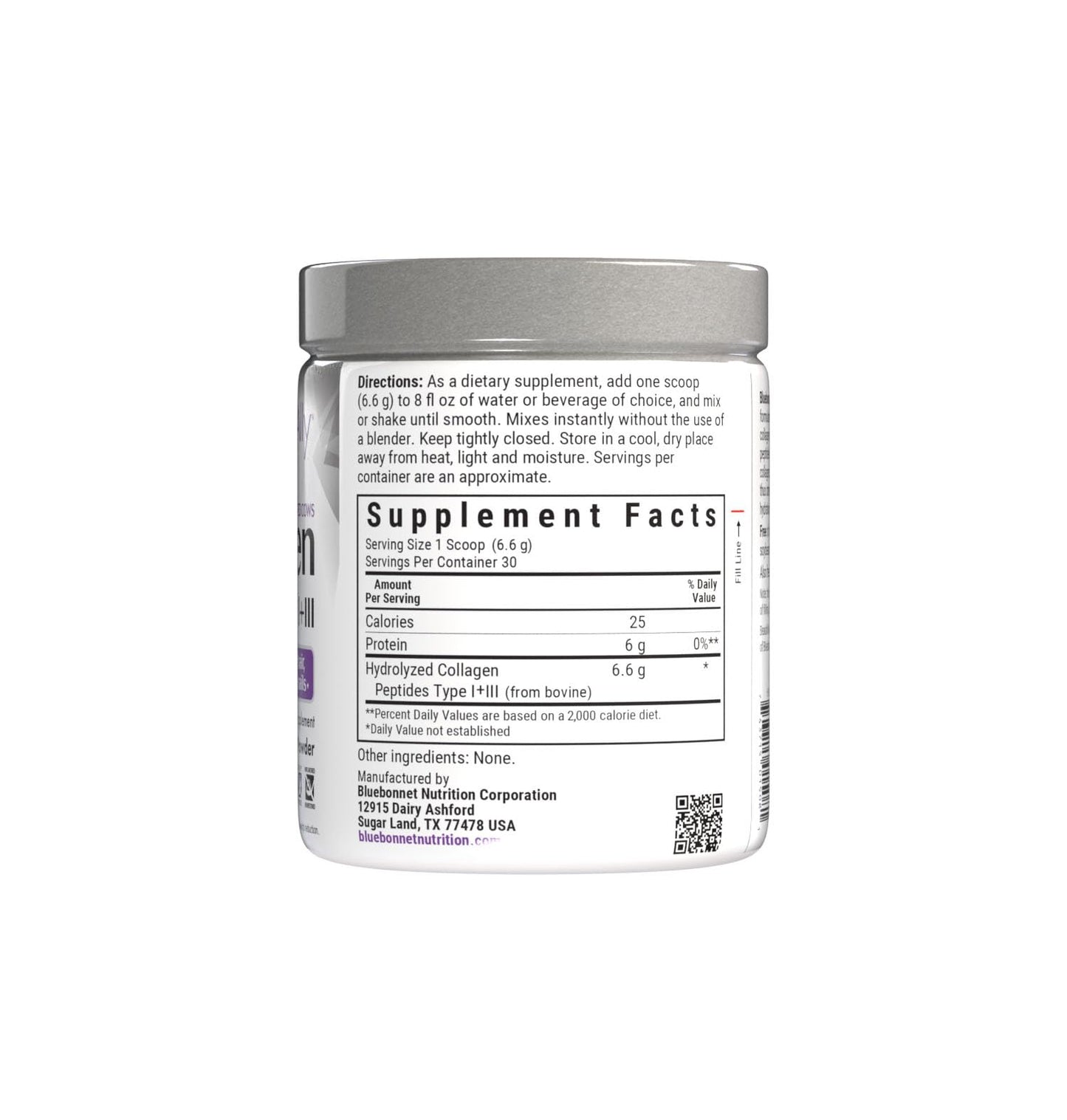 BlueBonnet Beautiful Ally Collagen Powder, Hydrolyzed Collagen from Grass-Fed Cows, Collagen Peptides Type 1 & 3, Unsweetened, 6.9 oz