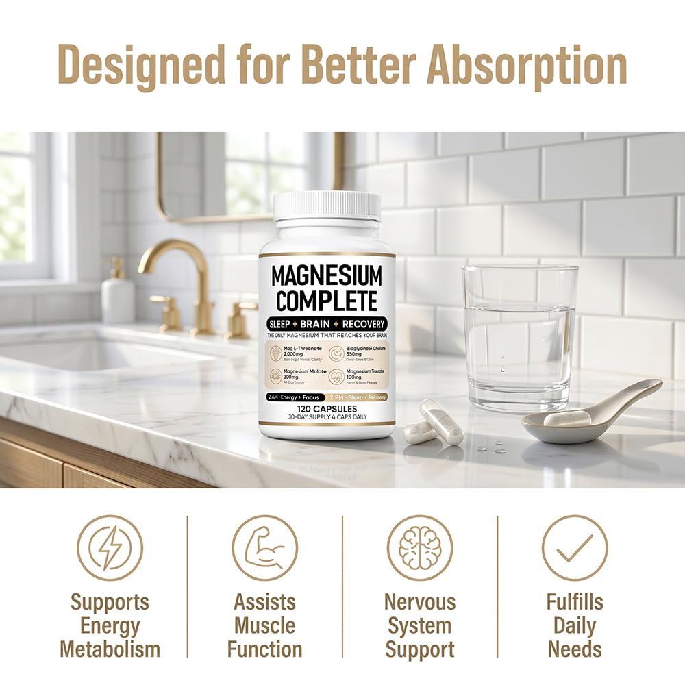 VERTISOOTH 4 in 1 Magnesium Complex Capsules, 120 Capsules