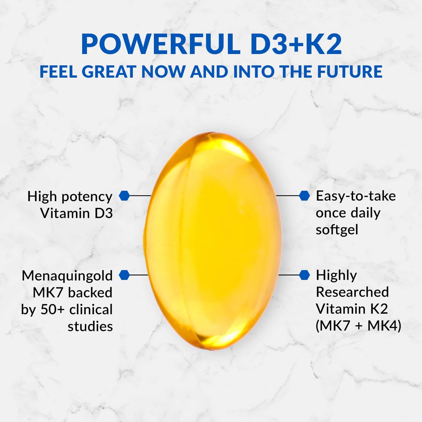 BioTrust Vitamin D3 K2 Softgels 2000 IU, 60 Count