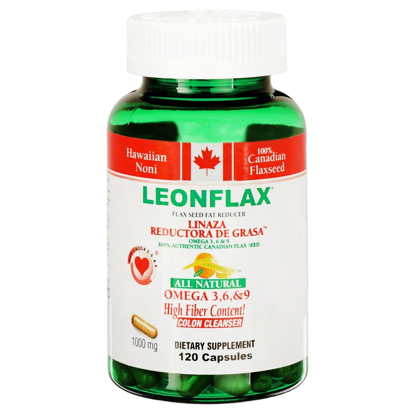 Leonflax 100% Authentic Canadian Flax Seed Capsules 120