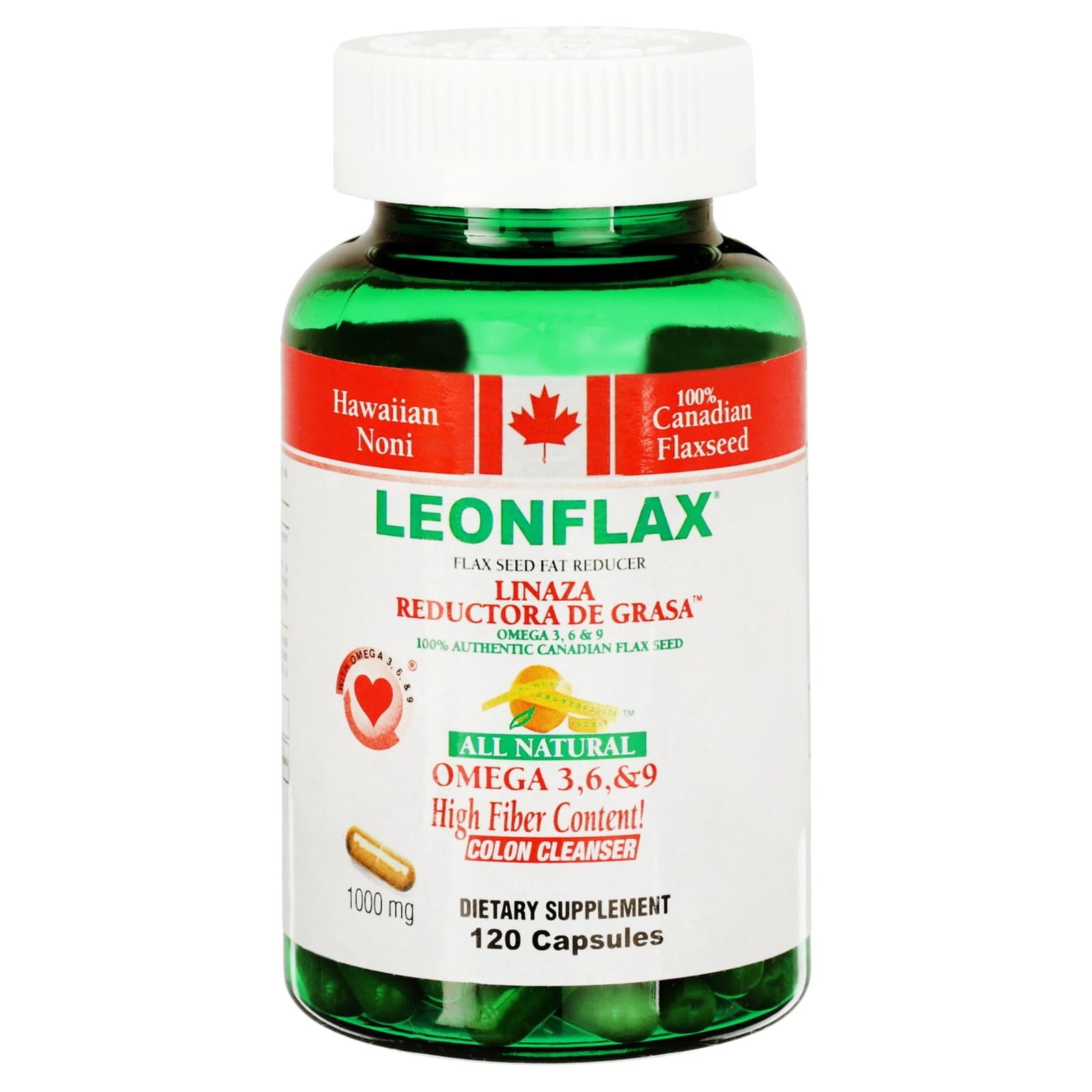 Leonflax 100% Authentic Canadian Flax Seed Capsules 120