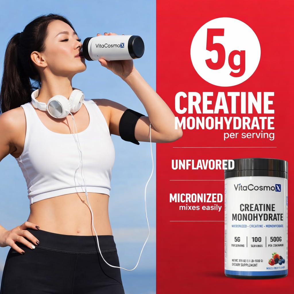 VitaCosmoX Creatine Monohydrate Micronized Powder, 17.9 oz