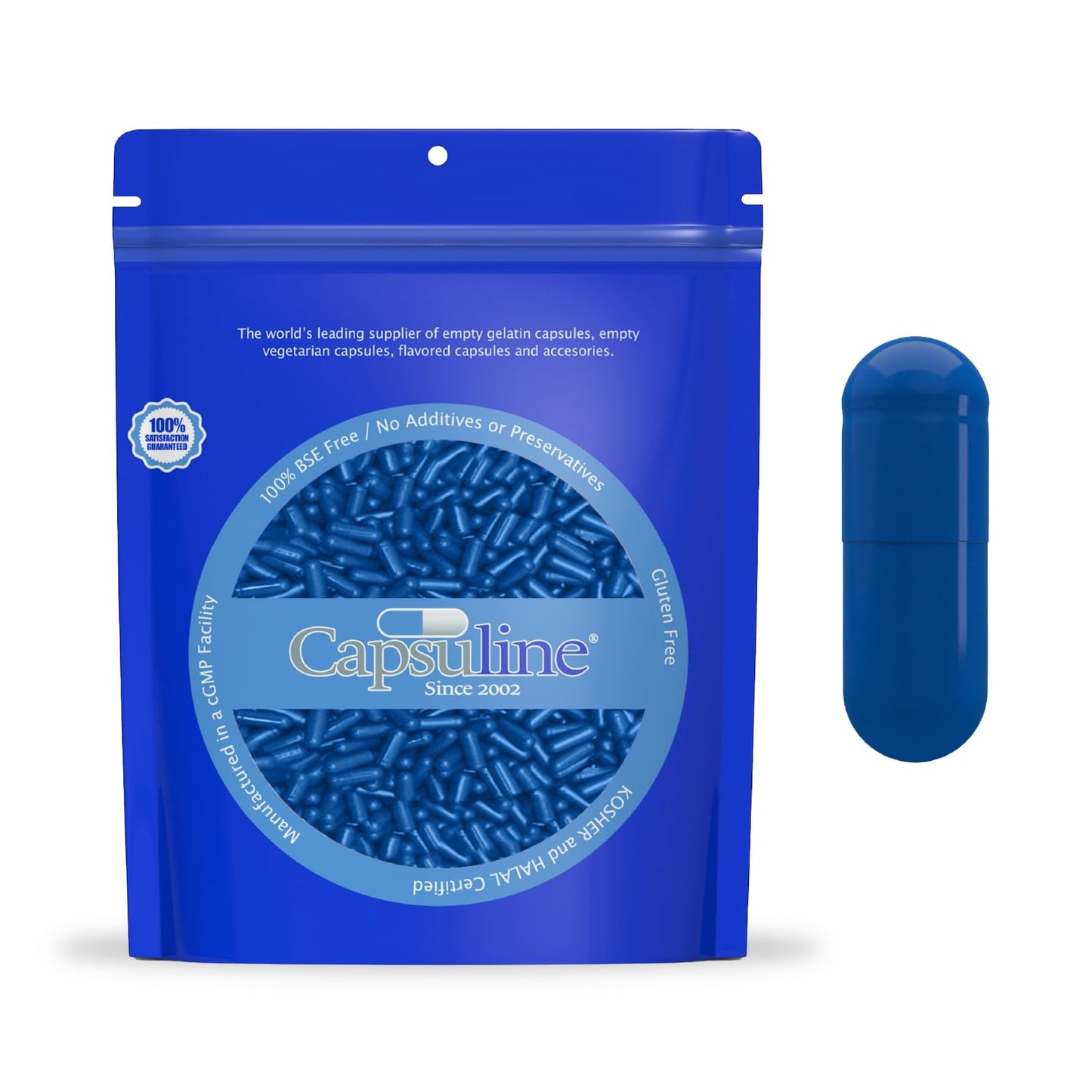 Capsuline Gelatin Capsules Size 0 with Unique Lock Technology, Kosher Certified, Pure Bovine Gel Capsules, Gluten Free, Capsule, 1000 Count