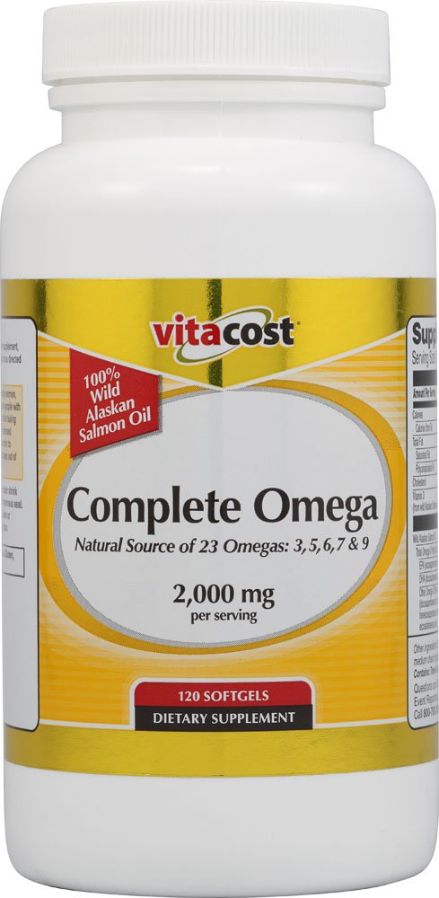 Vitacost Complete Omega 100% Wild Alaskan Salmon Oil Softgels, 120 Softgels