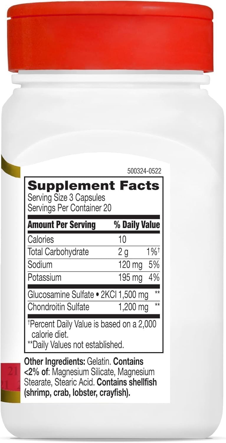 21st Century Glucosamine Chondroitin 500/400mg - Double Strength Capsules, 60 Count