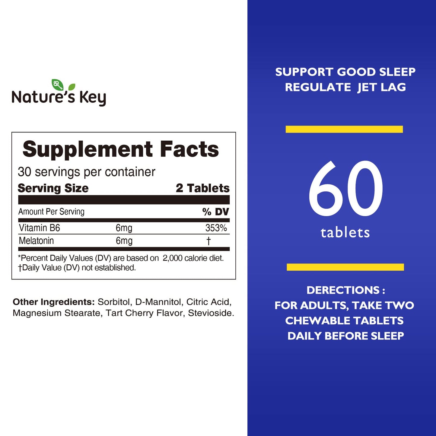 Nature's Key Melatonin 6mg Tablet, 60 Tablets