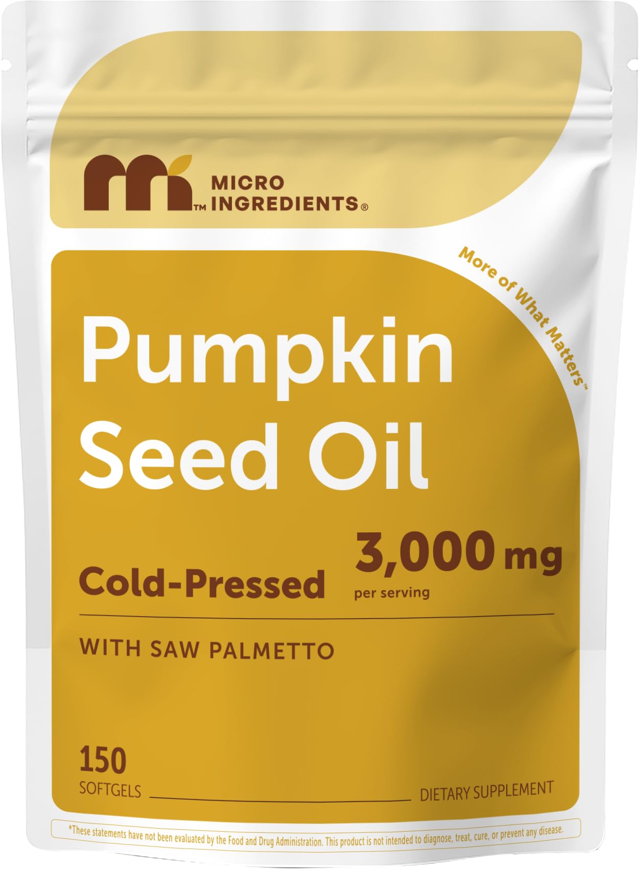 Micro Ingredients Pumpkin Seed Oil with Saw Palmetto Softgels, 150