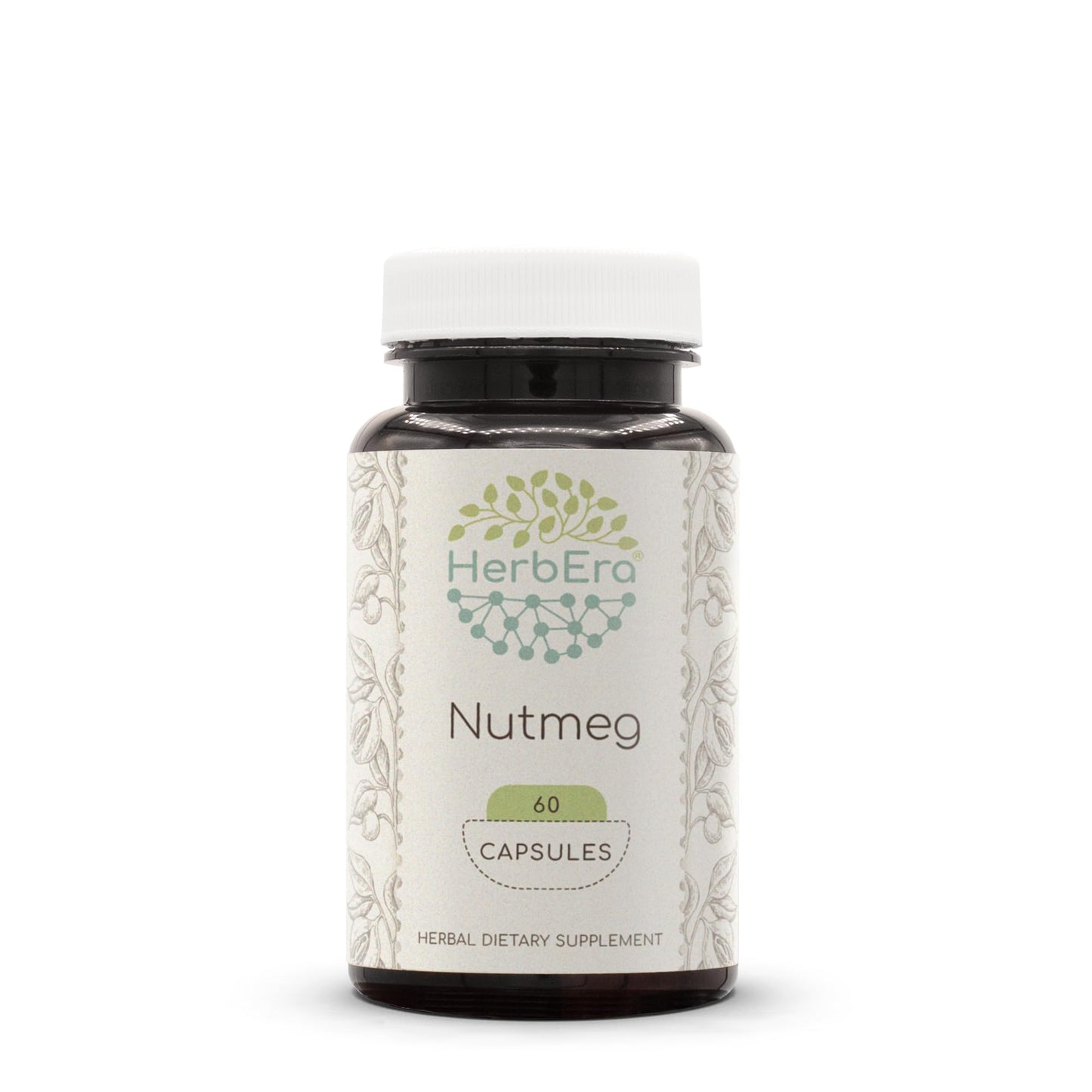 HerbEra Nutmeg 500 mg Capsules, 60 Count