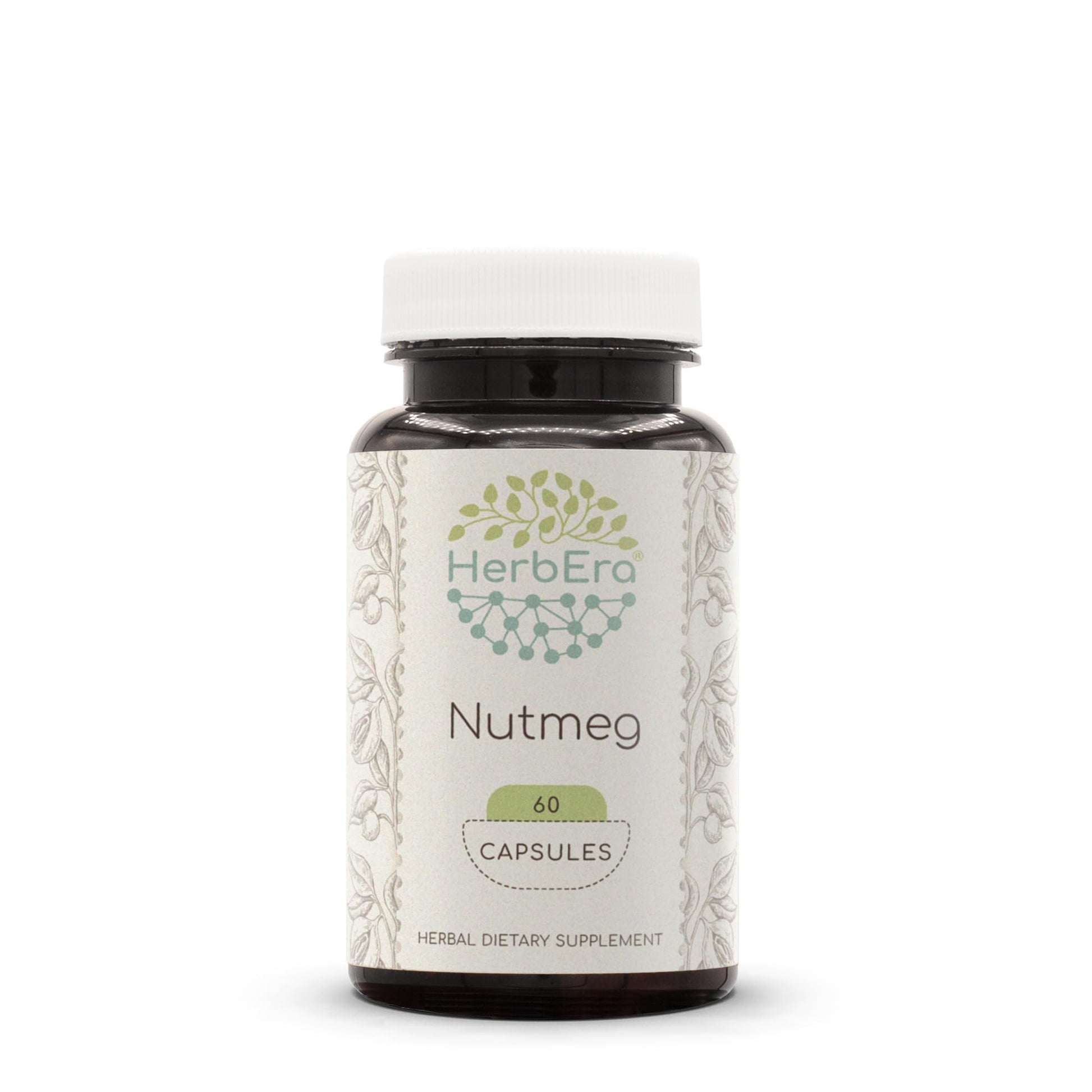 HerbEra Nutmeg 500 mg Capsules, 60 Count