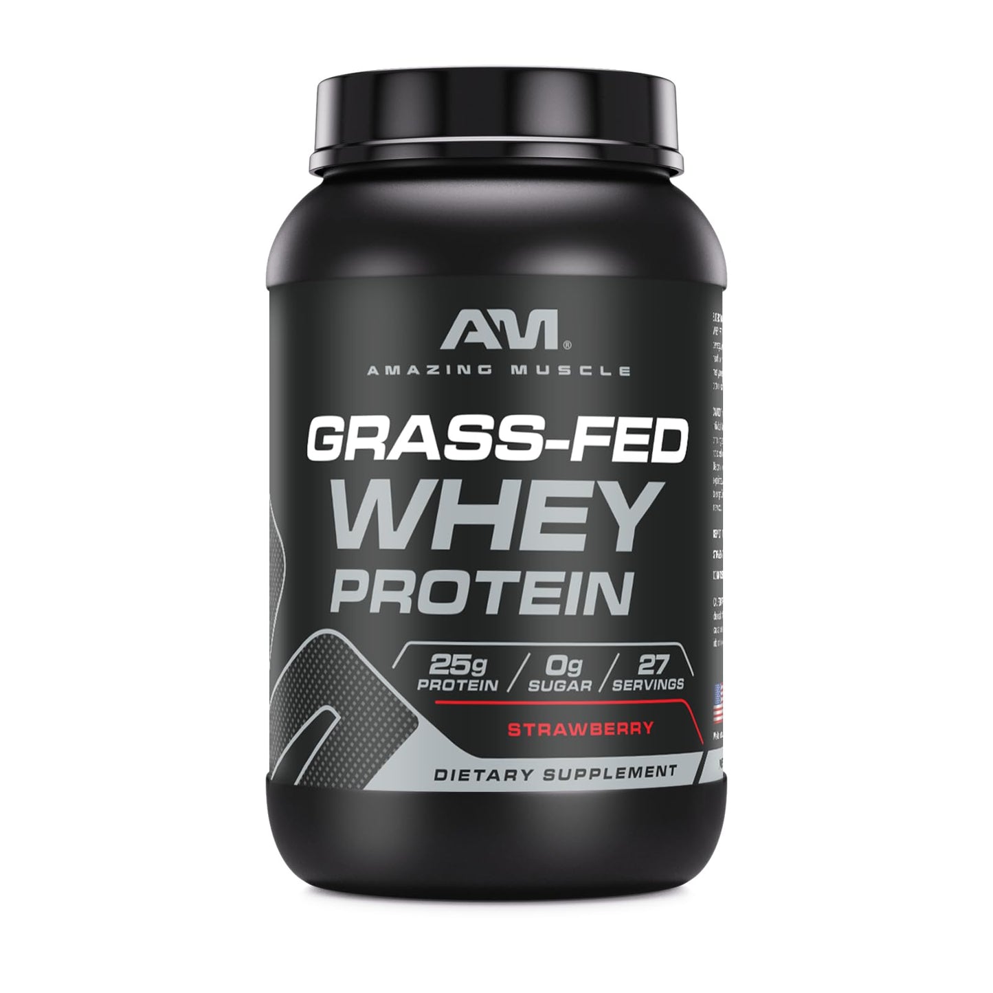 Amazing Muscle Grass-Fed Whey Protein Powder Supplement, 32 Servings, 2 Lb, Non-GMO, Glute-Free, Made in USA