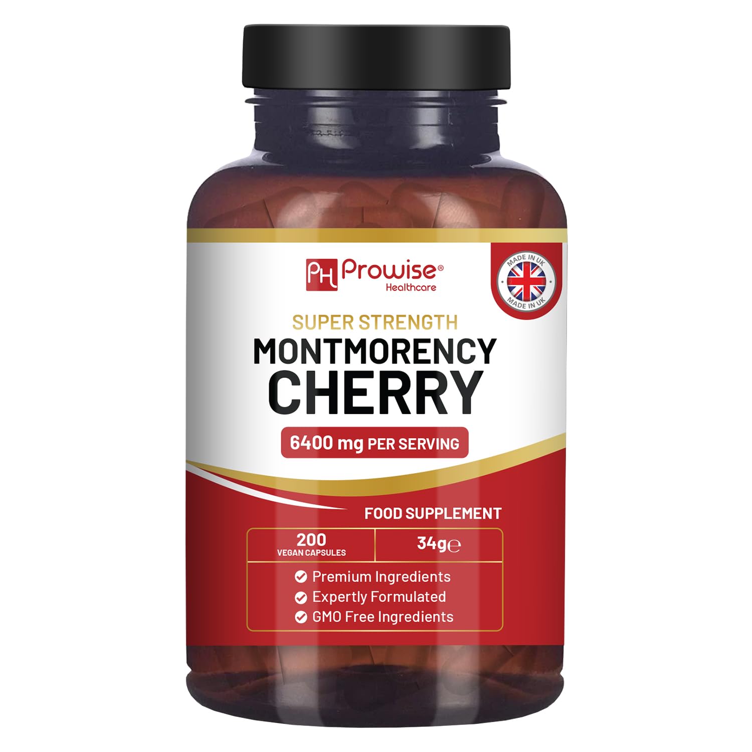 PH PROWISE Healthcare Montmorency Cherry 6400mg Tart Cherry Capsules, 200 Count