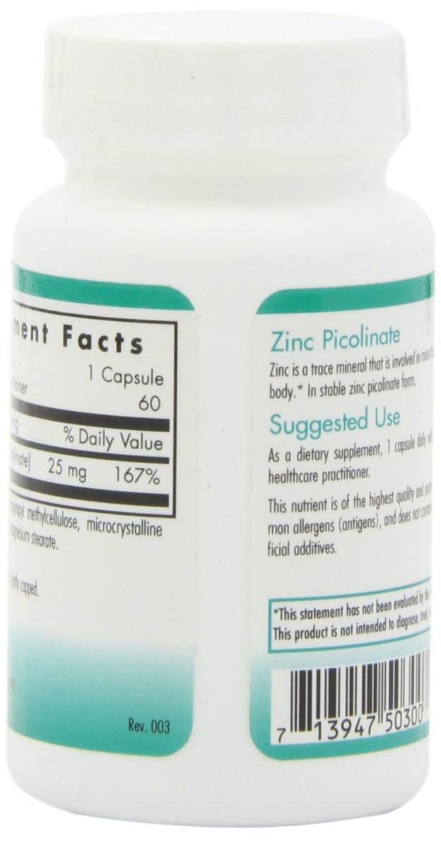 Allergy Research Group NutriCology Zinc Picolinate 60 Capsules
