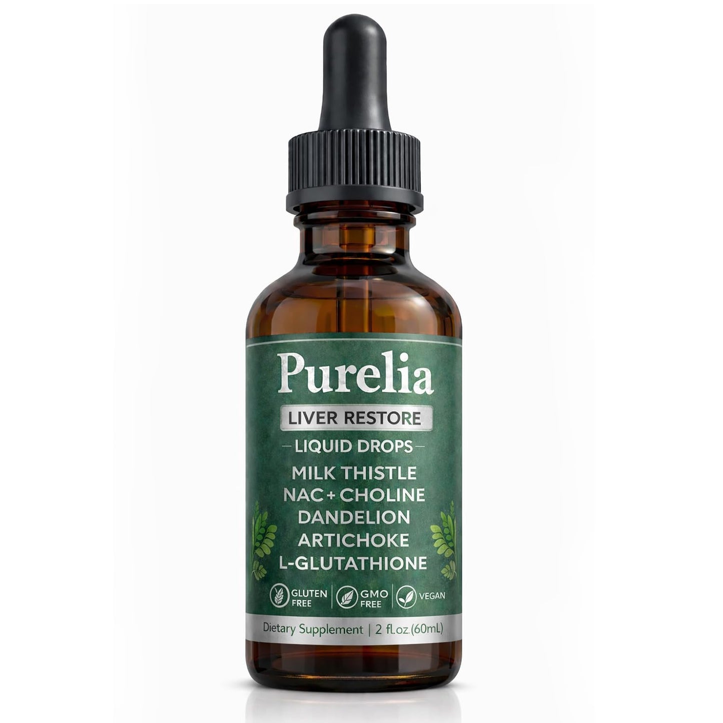 ZOVOST Purelia Liver Restore Drops with Milk Thistle Gummy, 2-Count, 2 oz