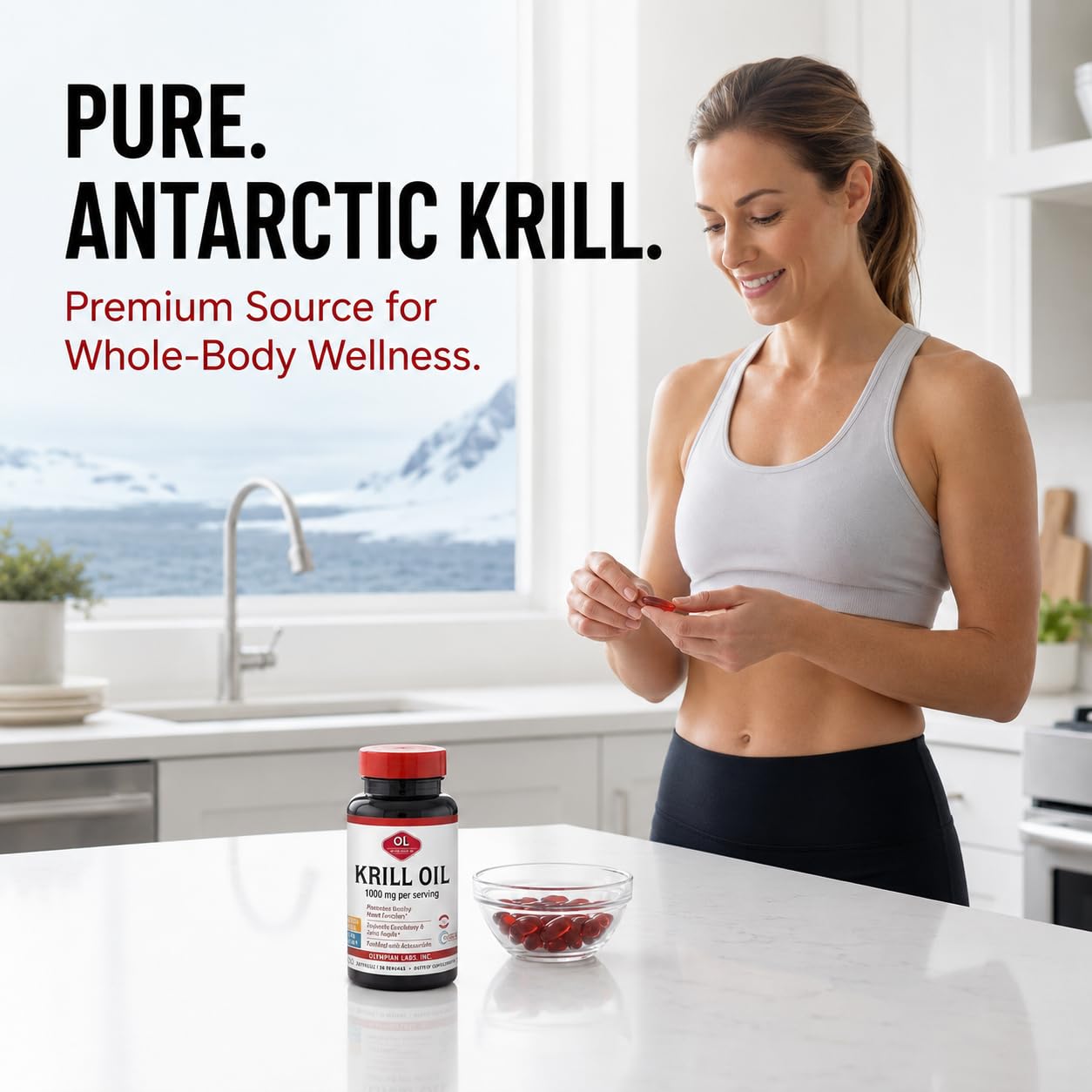 Olympian Labs Antarctic Krill Oil 1000mg Softgels, 60 Count