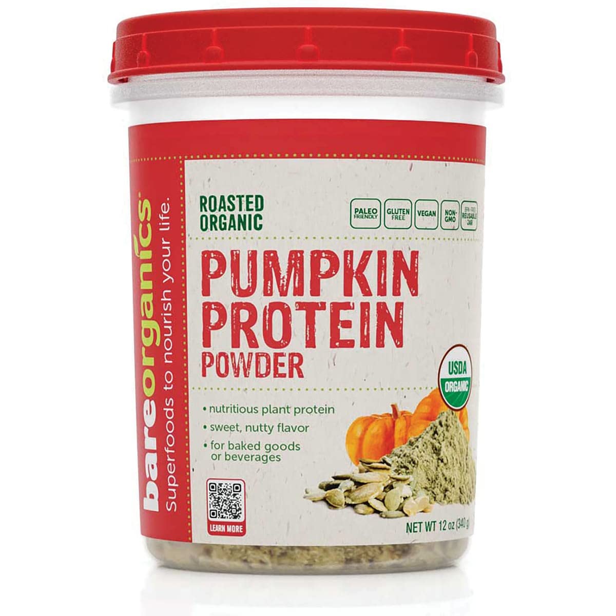 BareOrganics Pumpkin Protein Powder 12 oz