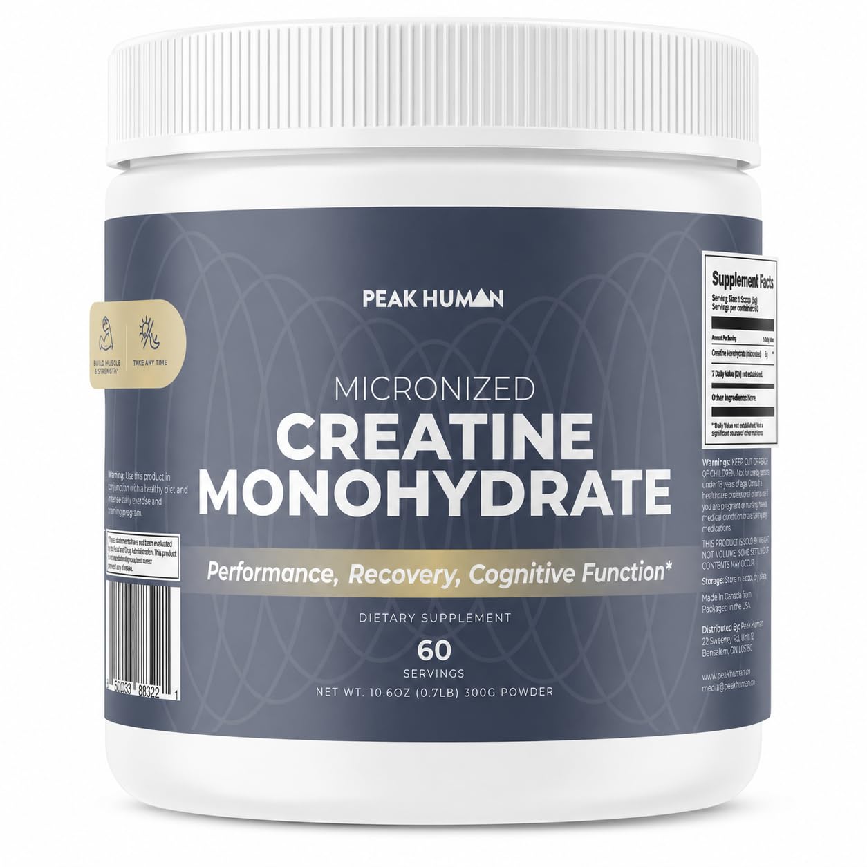 Peak Human Creatine Monohydrate Powder, 10.6 Ounce