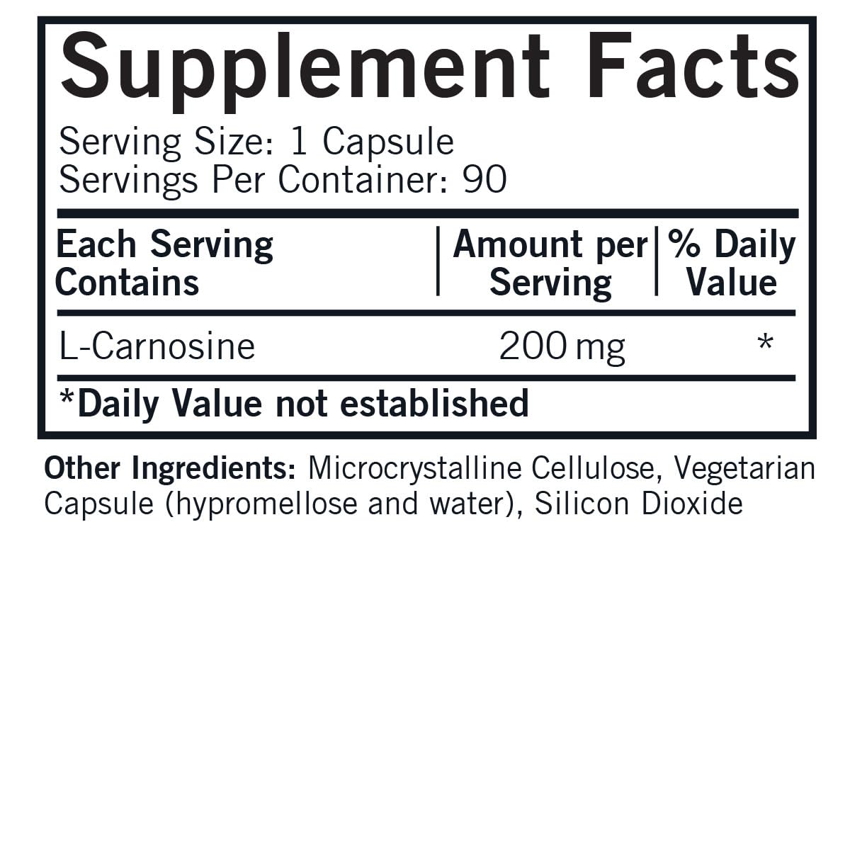 Kirkman L-Carnosine 200 mg Capsule, 90 Count