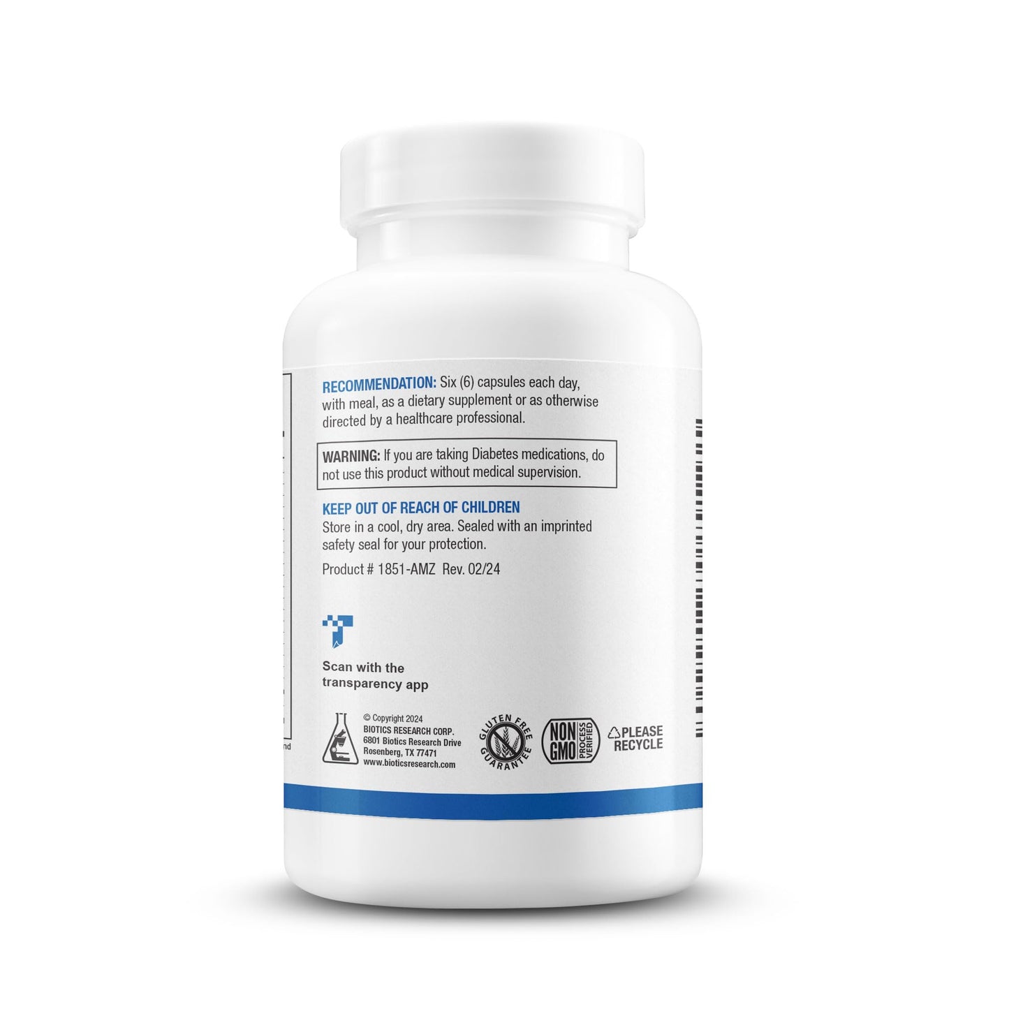Biotics Research GlucoBalance Chromium, Vanadium, L-Carnitine Supplement Capsules, 180 Count