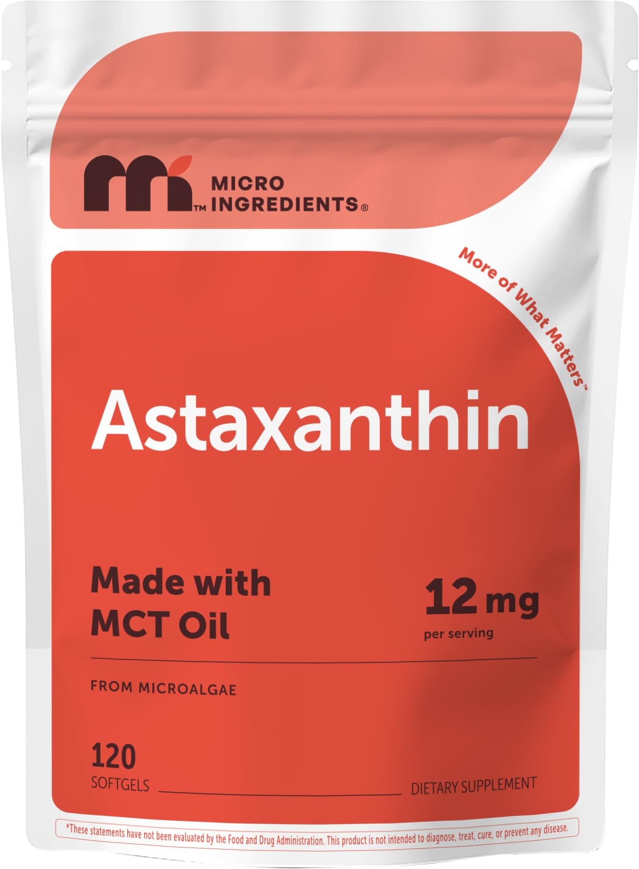 Micro Ingredients Astaxanthin 12mg with MCT Oil Softgels 120