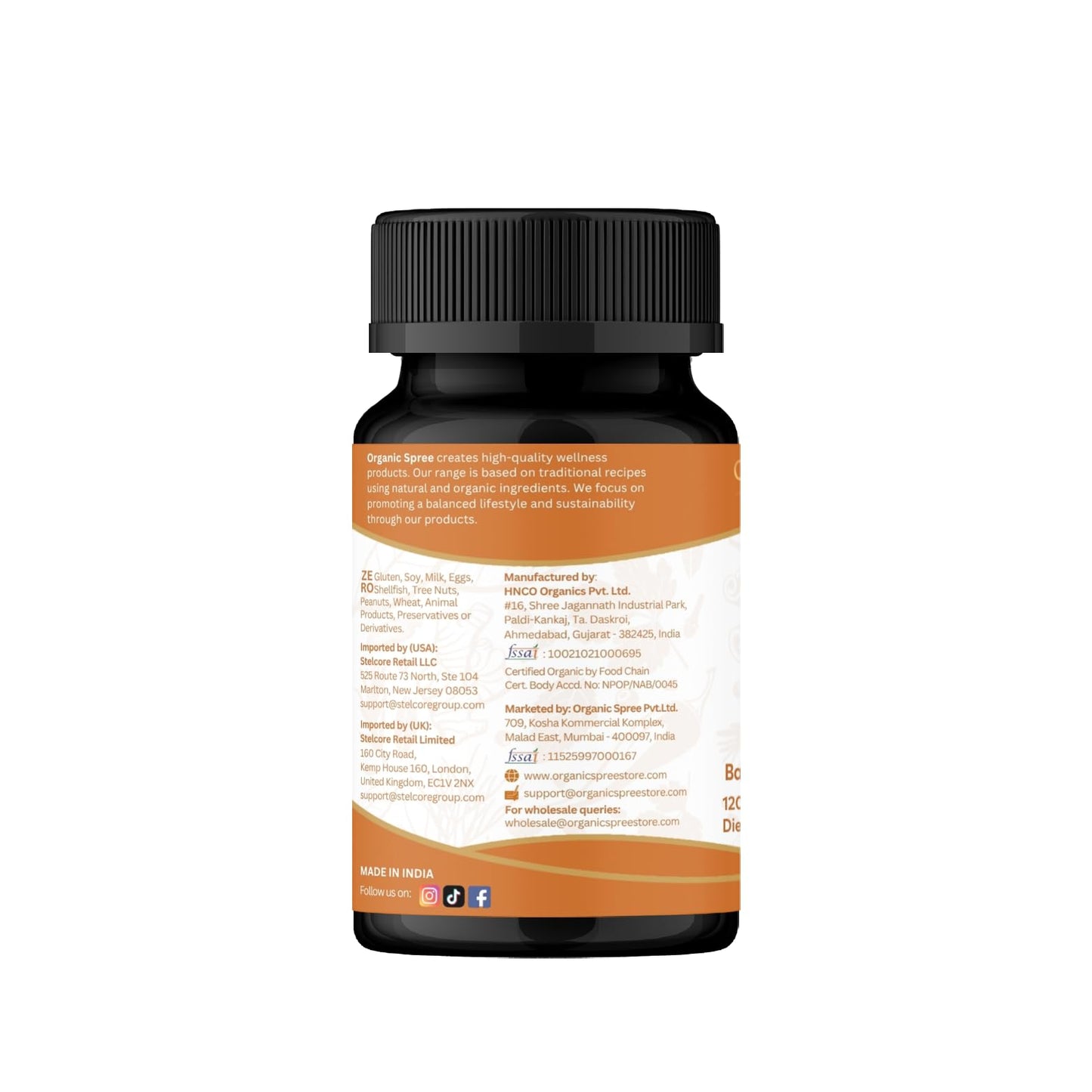 Organic Spree Brahmi Bacopa Monnieri 120 Tablets