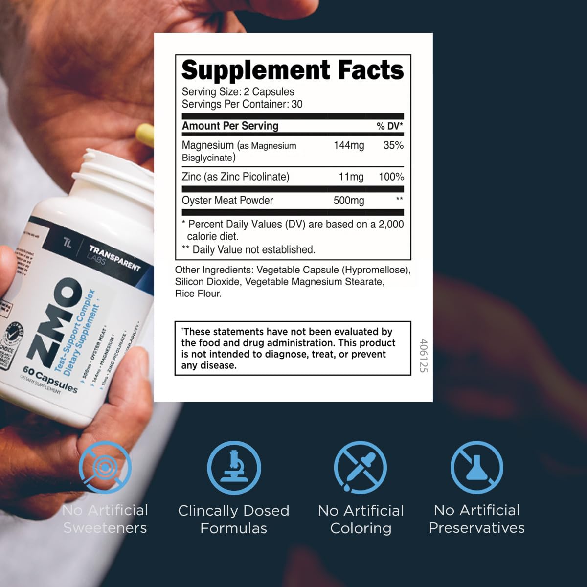 Transparent Labs ZMO Muscle Builder Capsule, 60 Count