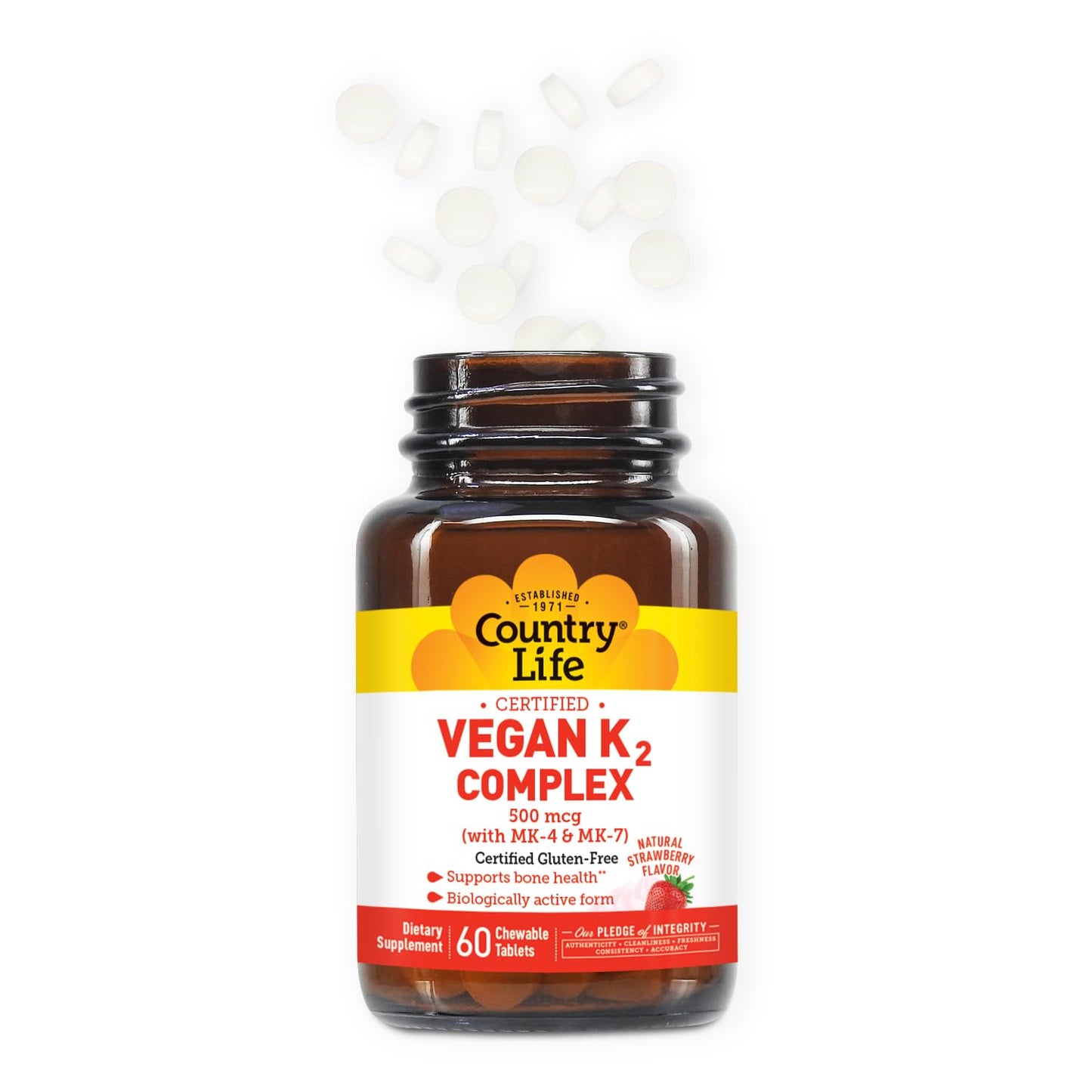 Country Life Vegan K2-500 mcg Tablet, 60 Count