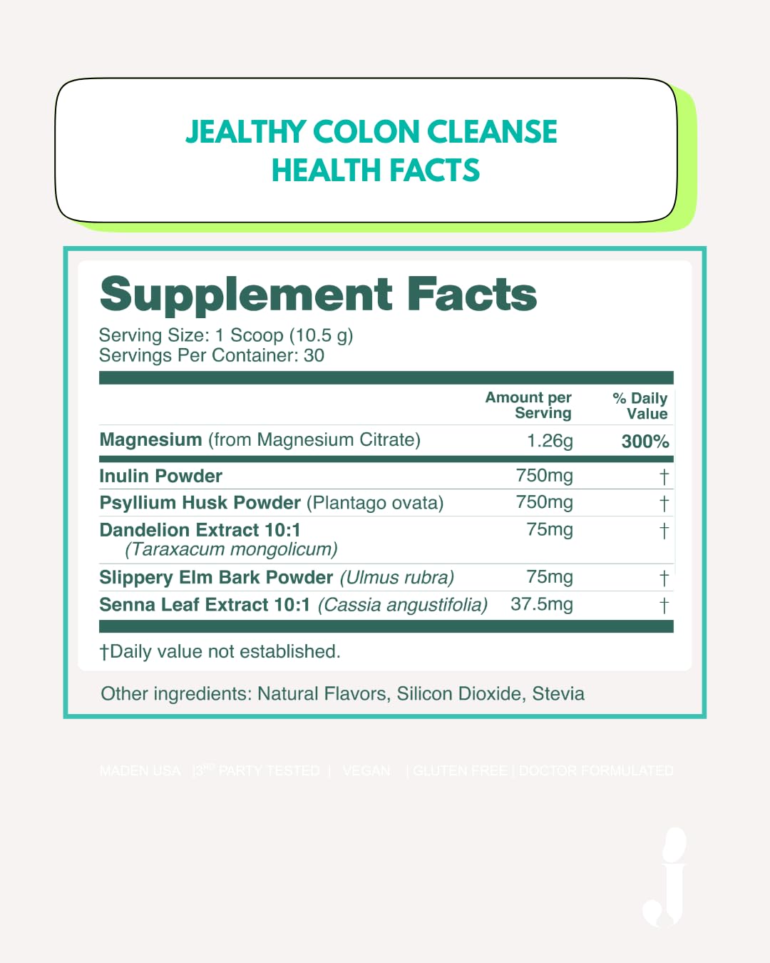 Jealthy Colon Cleanse Powder Supplement, 11.11 Ounce