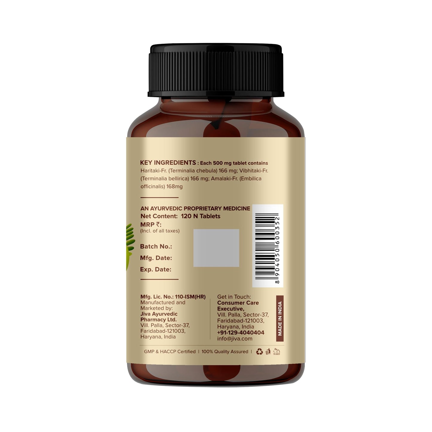 Jiva Ayurveda Triphala Tablets, 120 Count