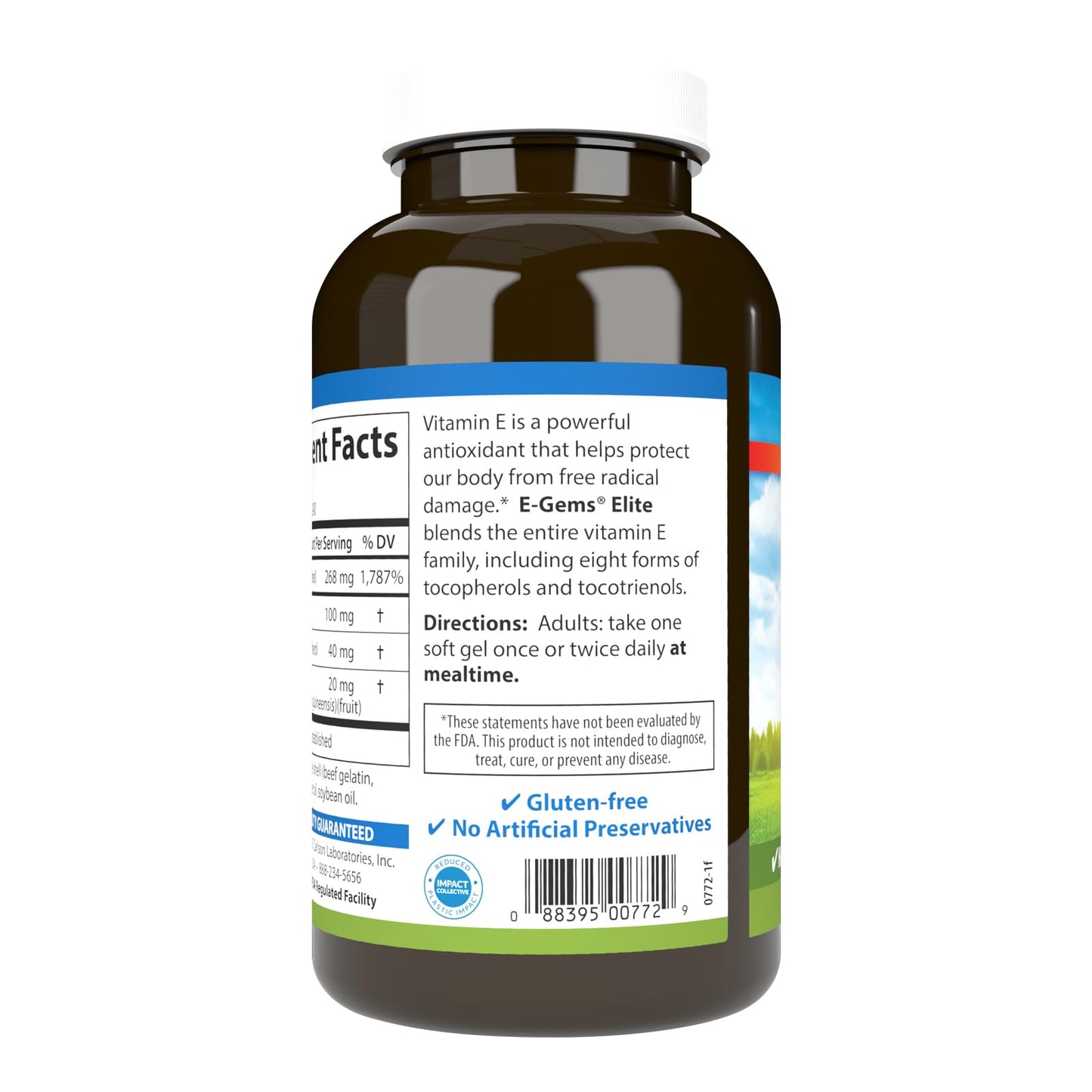 Carlson E-Gems Elite Vitamin E 400 IU with Tocopherols & Tocotrienols Softgels 240