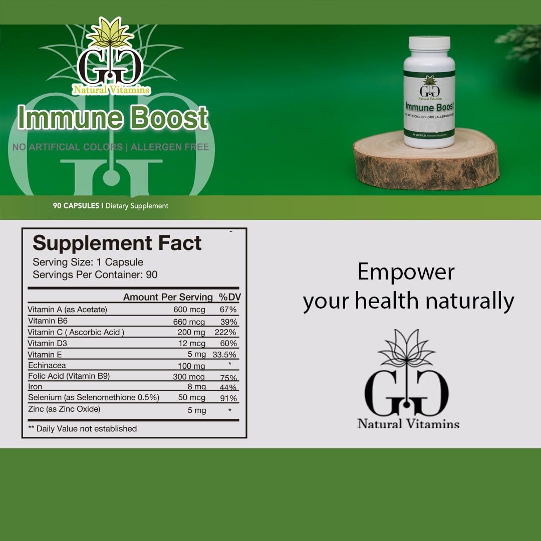 GG Natural Vitamins Immune Boost Nutritional Supplement 90 Capsules