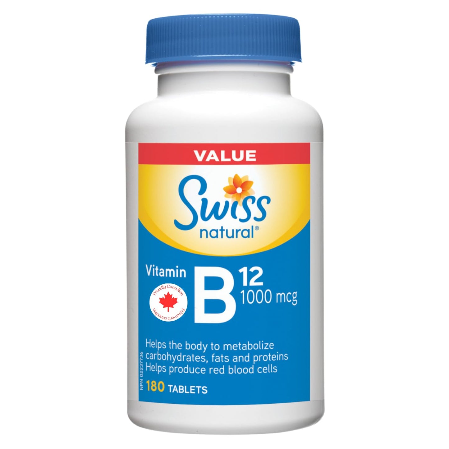Swiss Natural Vitamin B12 1000 mcg Tablet, 1