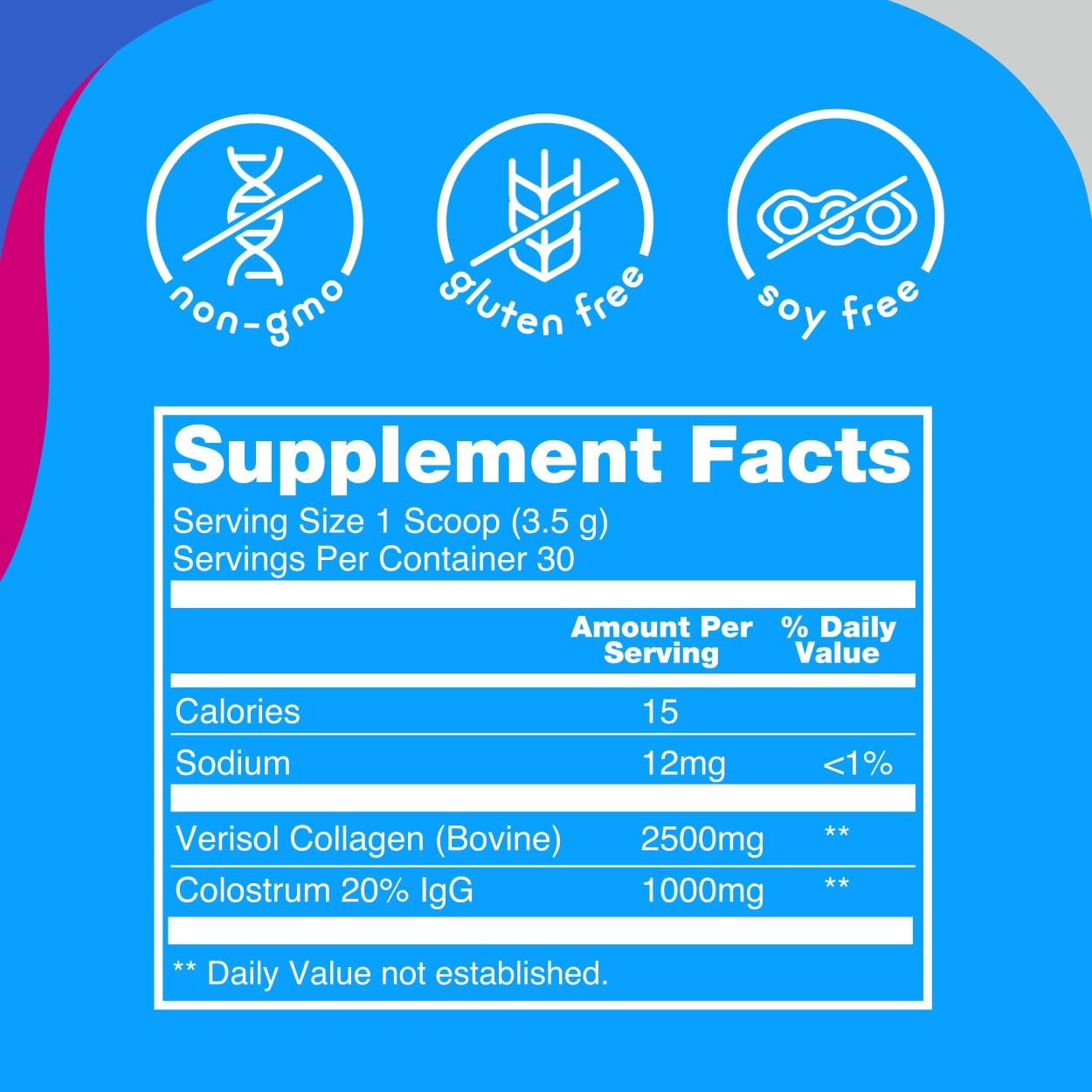 Zena Nutrition Pure Bovine Colostrum & Collagen Powder 3.7 Ounce