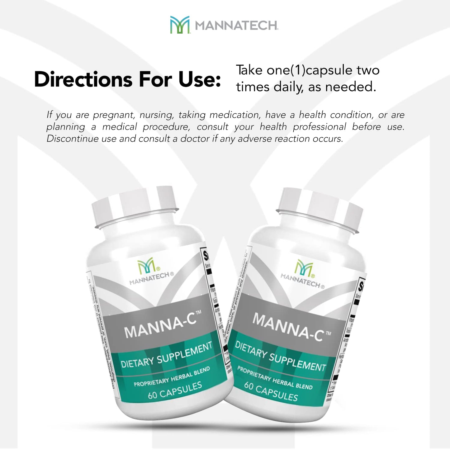 Mannatech Manna-C Nasal and Sinus Support with Immune Defense Vitamin C & Glycans Capsule, 1 Count