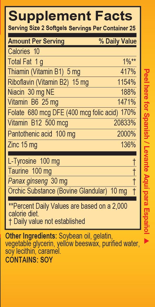 Super Macho Dietary Supplement with High Potency Zinc & 7 B Vitamins Softgel 150